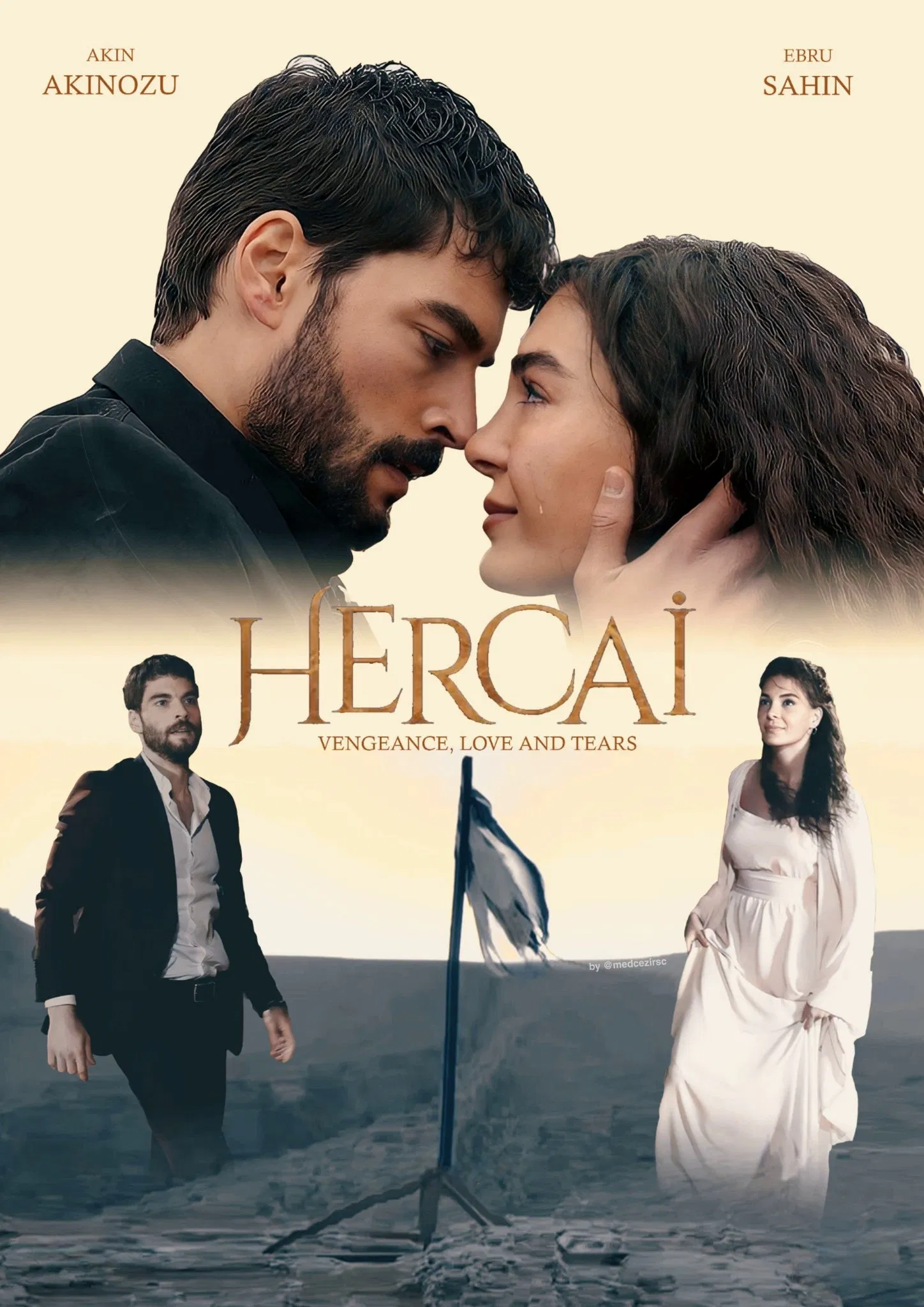 Poster chính thức của phim Phim Tâm Lý "Hercai" (Hercai - 2019), với sự tham gia của diễn viên Ebru Şahin và Akin Akinözü.