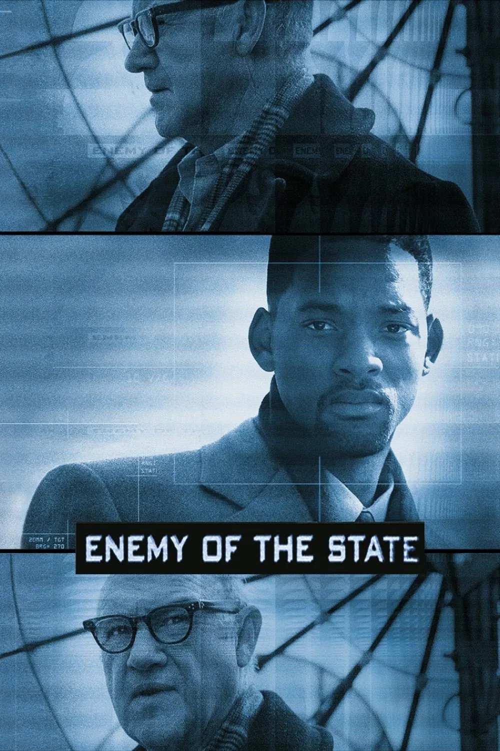 Poster chính thức của phim Phim Hành Động, Phim Tâm Lý "Hết Đường Trốn Chạy" (Enemy of the State - 1998), với sự tham gia của diễn viên Will Smith và Gene Hackman.