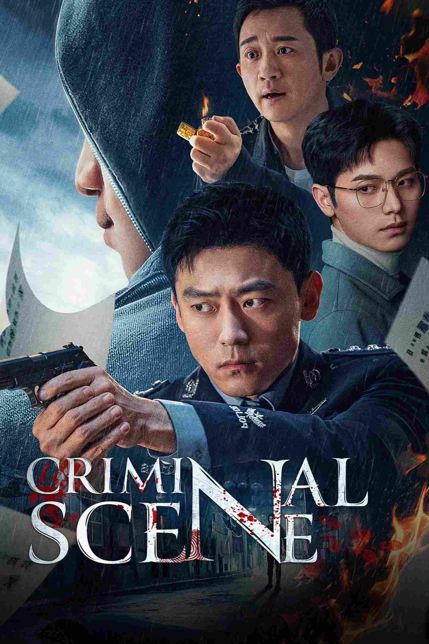 Poster chính thức của phim Phim Tâm Lý, Phim Hình Sự "Hiện Trường Điều Tra" (Criminal Scene - 2025), với sự tham gia của diễn viên Liu Junxiao và Lạc Minh Cật.