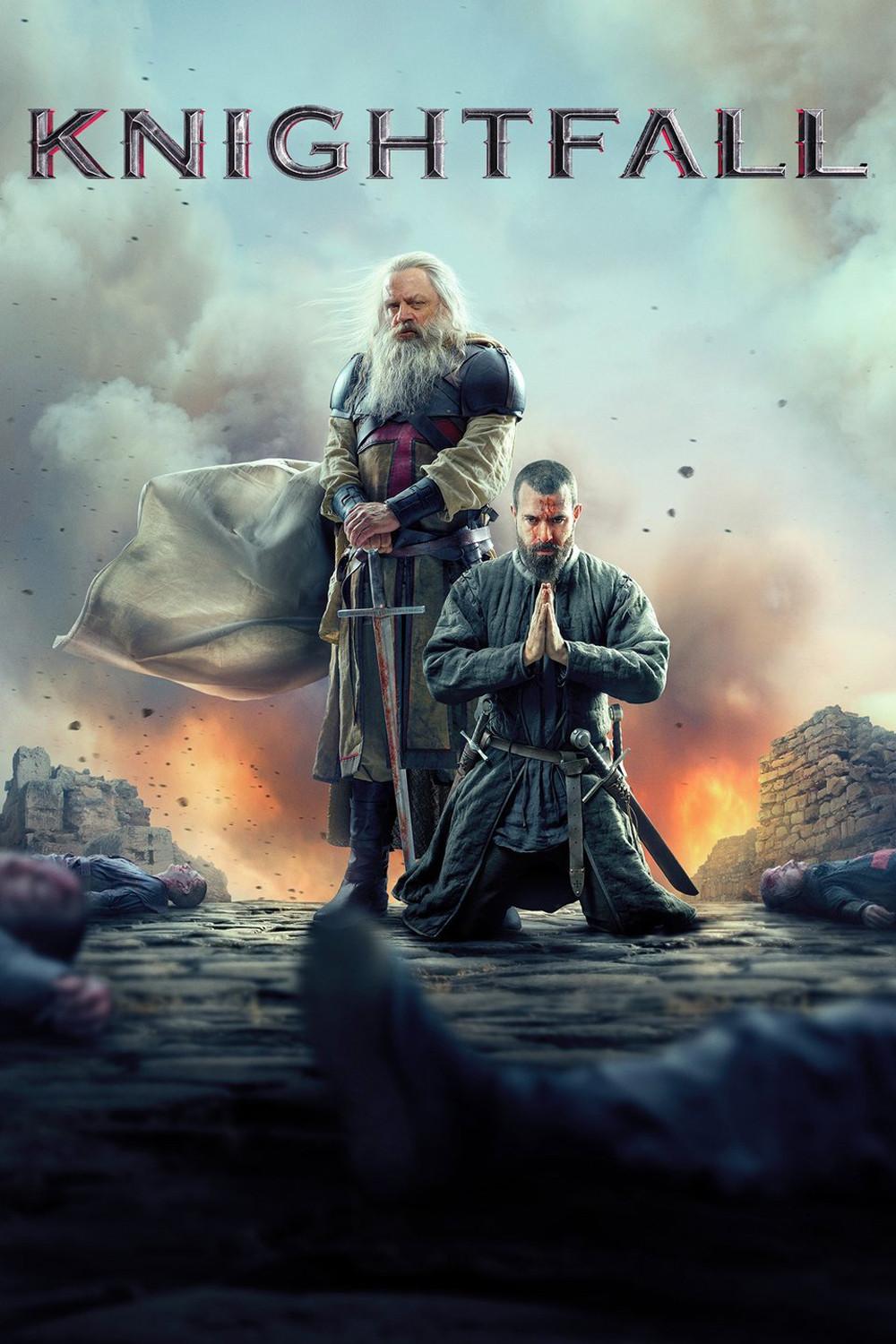 Poster chính thức của phim Phim Hành Động & Phiêu Lưu, Phim Tâm Lý "Hiệp Sĩ Dòng Đền" (Knightfall - 2017), với sự tham gia của diễn viên Tom Cullen và Pádraic Delaney.