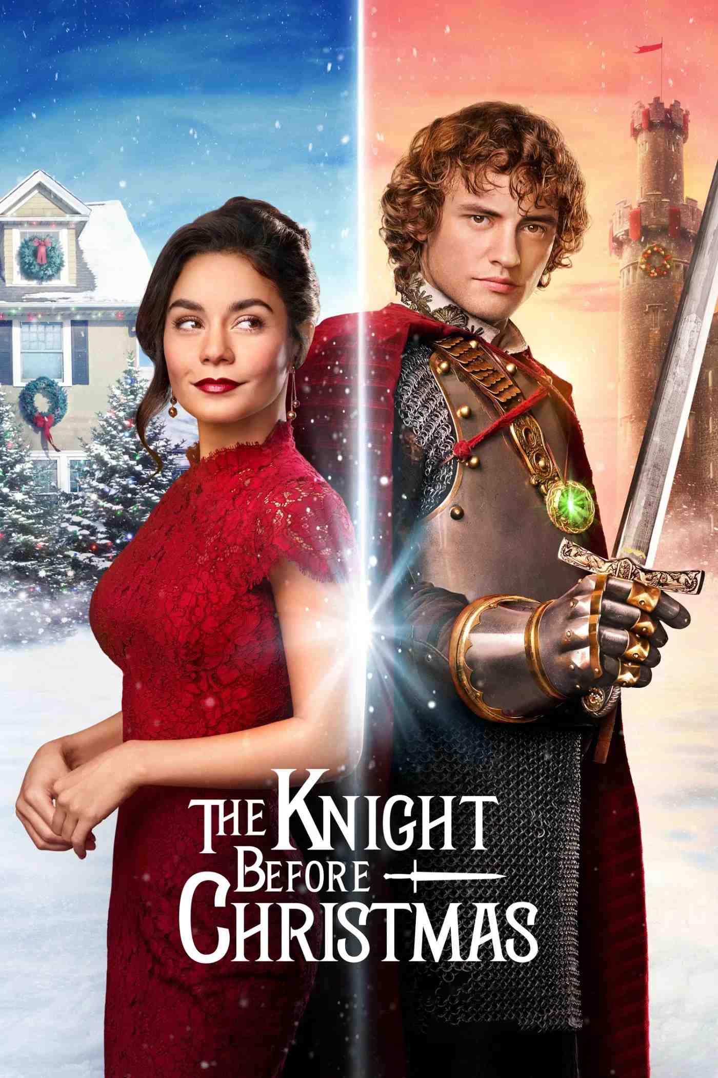 Poster chính thức của phim Phim Hài, Phim Tình Cảm "Hiệp Sĩ Giáng Sinh" (The Knight Before Christmas - 2019), với sự tham gia của diễn viên Vanessa Hudgens và Josh Whitehouse.