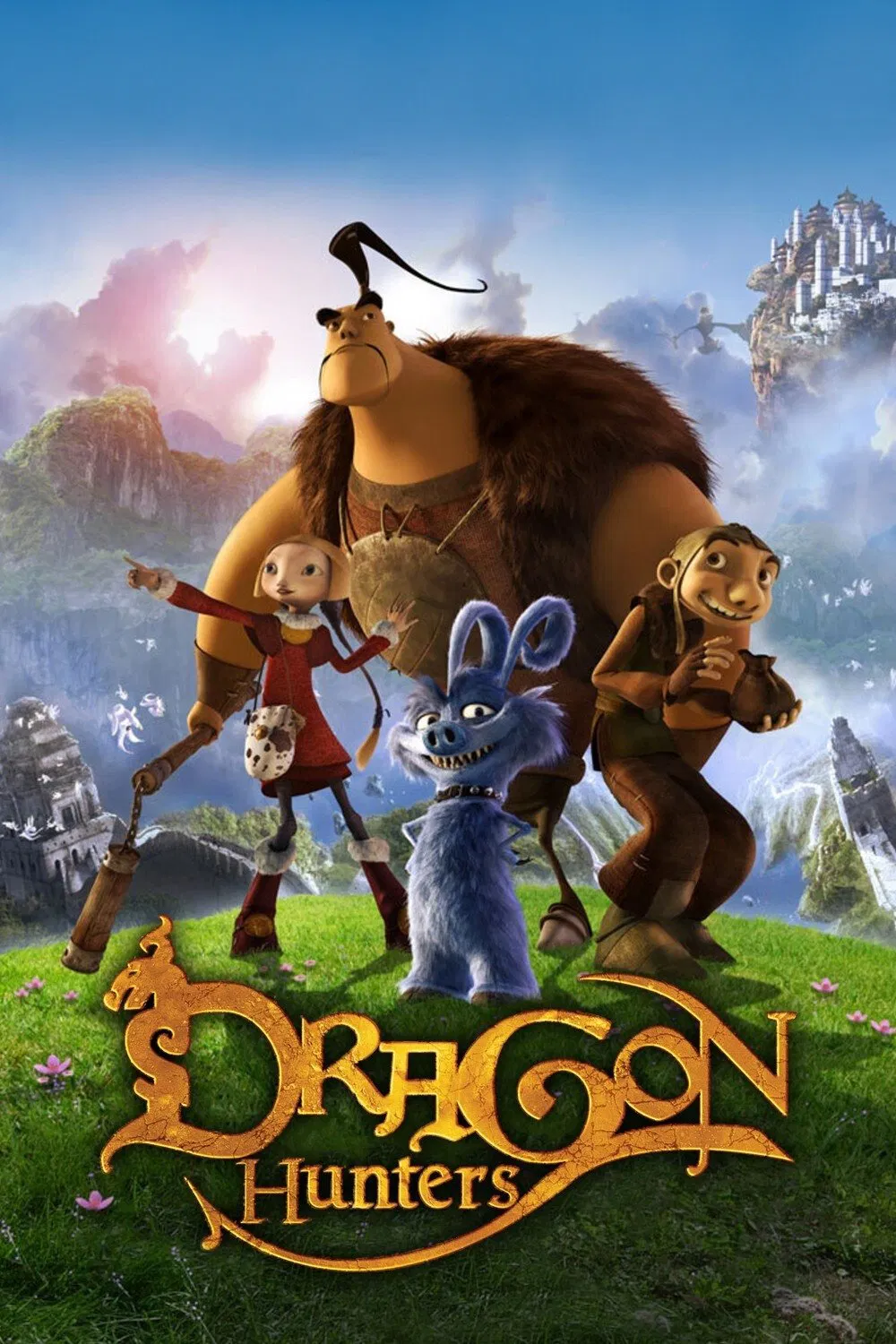 Poster chính thức của phim Phim Hoạt Hình, Phim Gia Đình "Hiệp Sĩ Săn Rồng" (Dragon Hunters - 2008), với sự tham gia của diễn viên Vincent Lindon và Patrick Timsit.