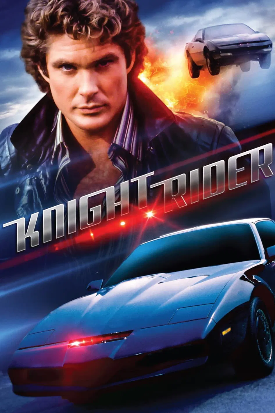 Poster chính thức của phim Phim Hành Động & Phiêu Lưu, Phim Tâm Lý "Hiệp Sĩ Xe Đen (Phần 2)" (Knight Rider - 1982), với sự tham gia của diễn viên David Hasselhoff và Edward Mulhare.