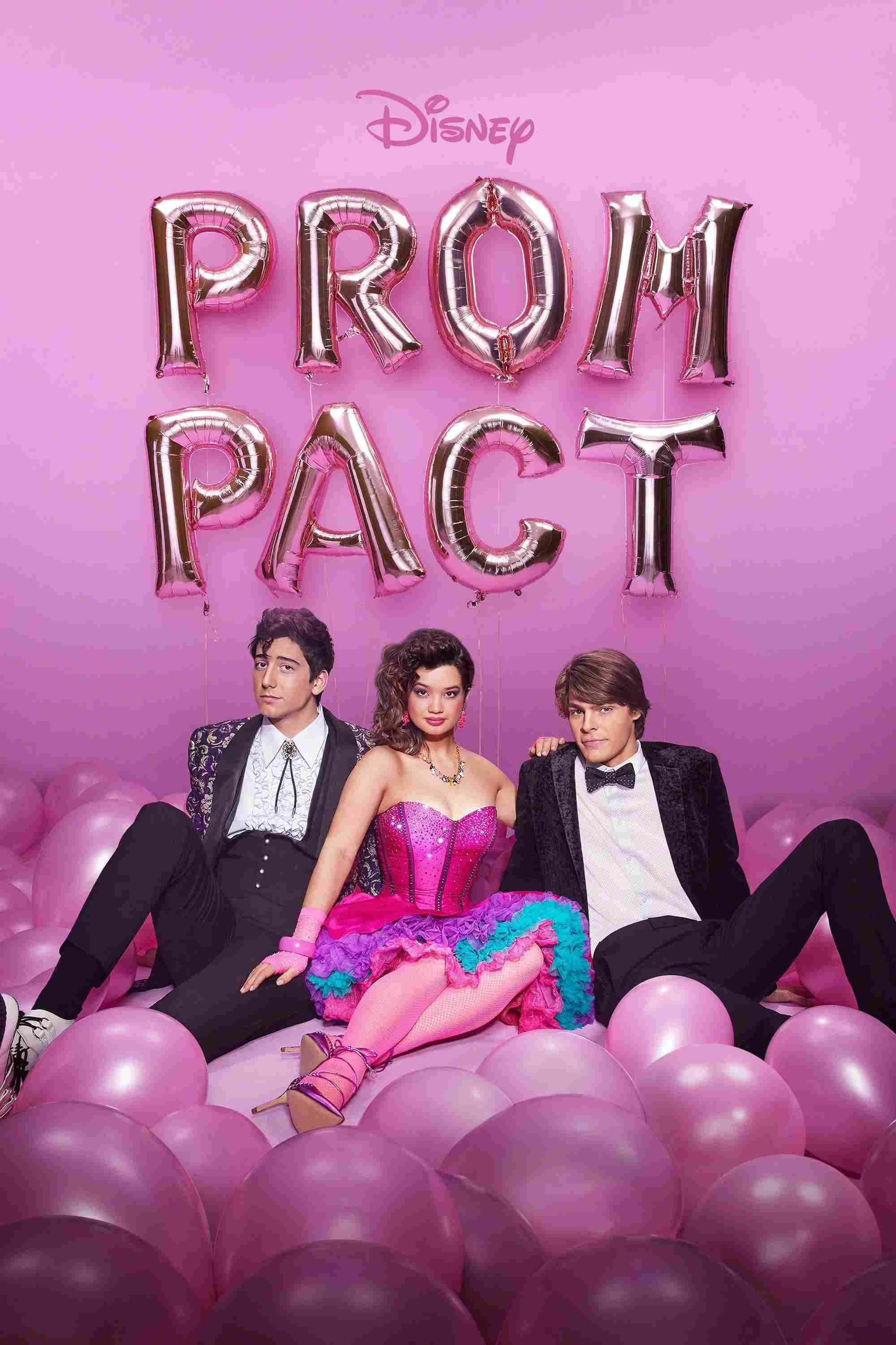 Poster chính thức của phim Phim Tình Cảm, Phim Hài "Hiệp Ước Dạ Hội" (Prom Pact - 2023), với sự tham gia của diễn viên Peyton Elizabeth Lee và Milo Manheim.