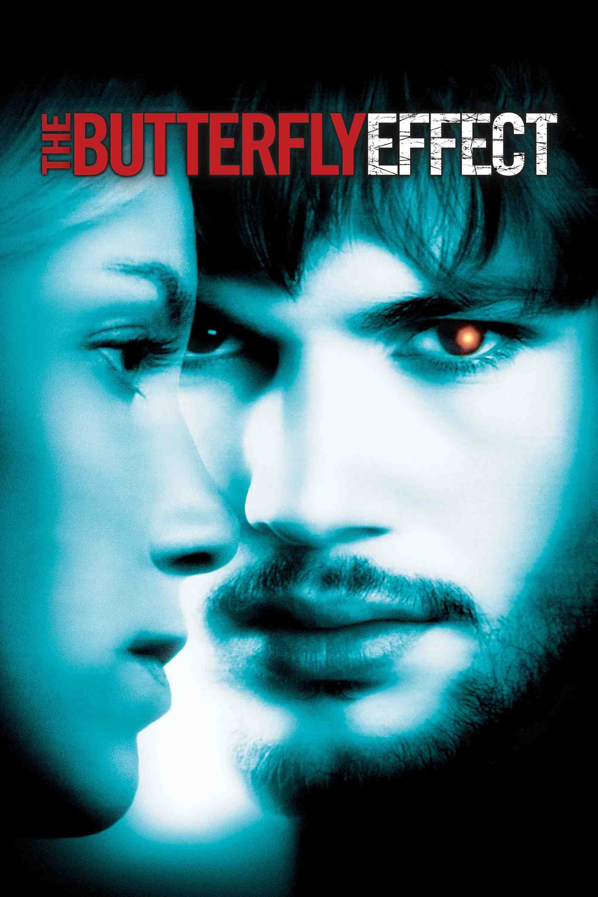 Poster chính thức của phim Phim Viễn Tưởng, Phim Giật Gân "Hiệu Ứng Cánh Bướm" (The Butterfly Effect - 2004), với sự tham gia của diễn viên Ashton Kutcher và Amy Smart.