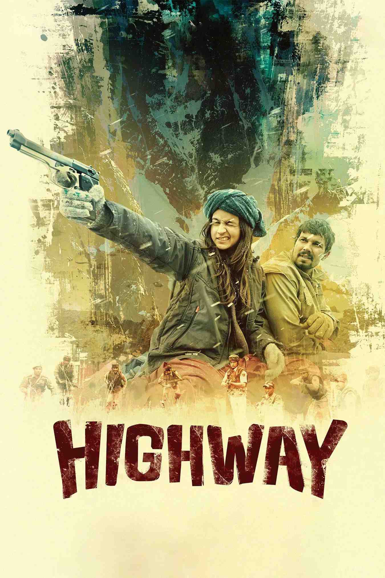 Poster chính thức của phim Phim Tâm Lý, Phim Tình Cảm "HighWay" (Highway - 2014), với sự tham gia của diễn viên Alia Bhatt và Randeep Hooda.
