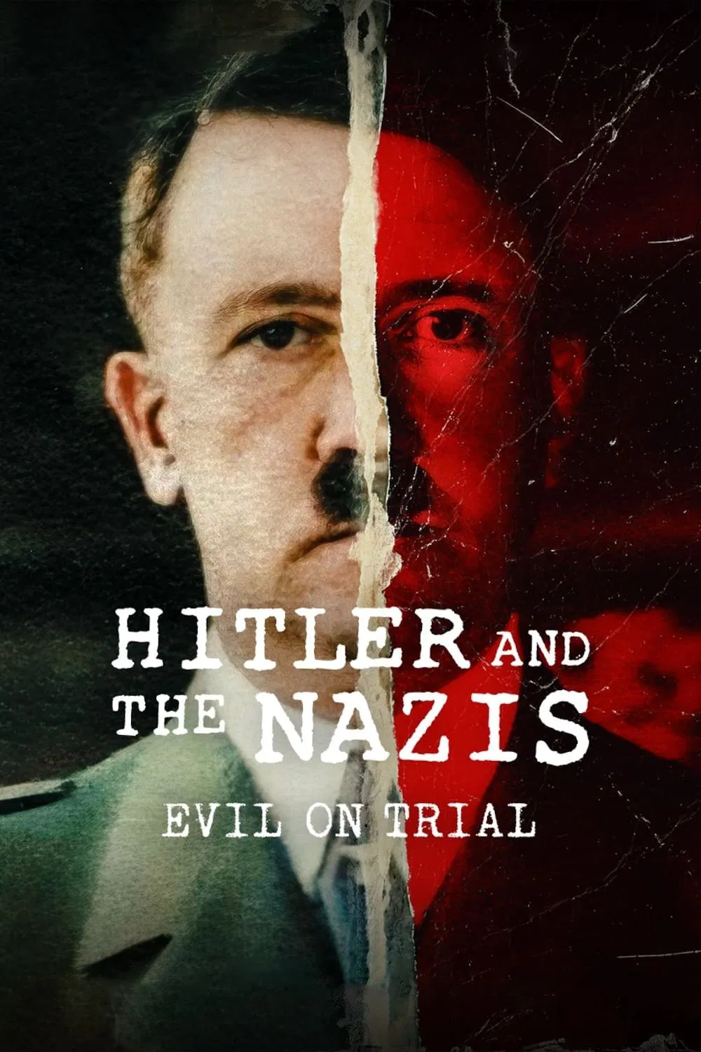 Poster chính thức của phim Phim Tài Liệu "Hitler và bè lũ quốc xã: Phán xử ác quỷ" (Hitler and the Nazis: Evil on Trial - 2024), với sự tham gia của diễn viên Domonkos Fellinger và István Dankó.