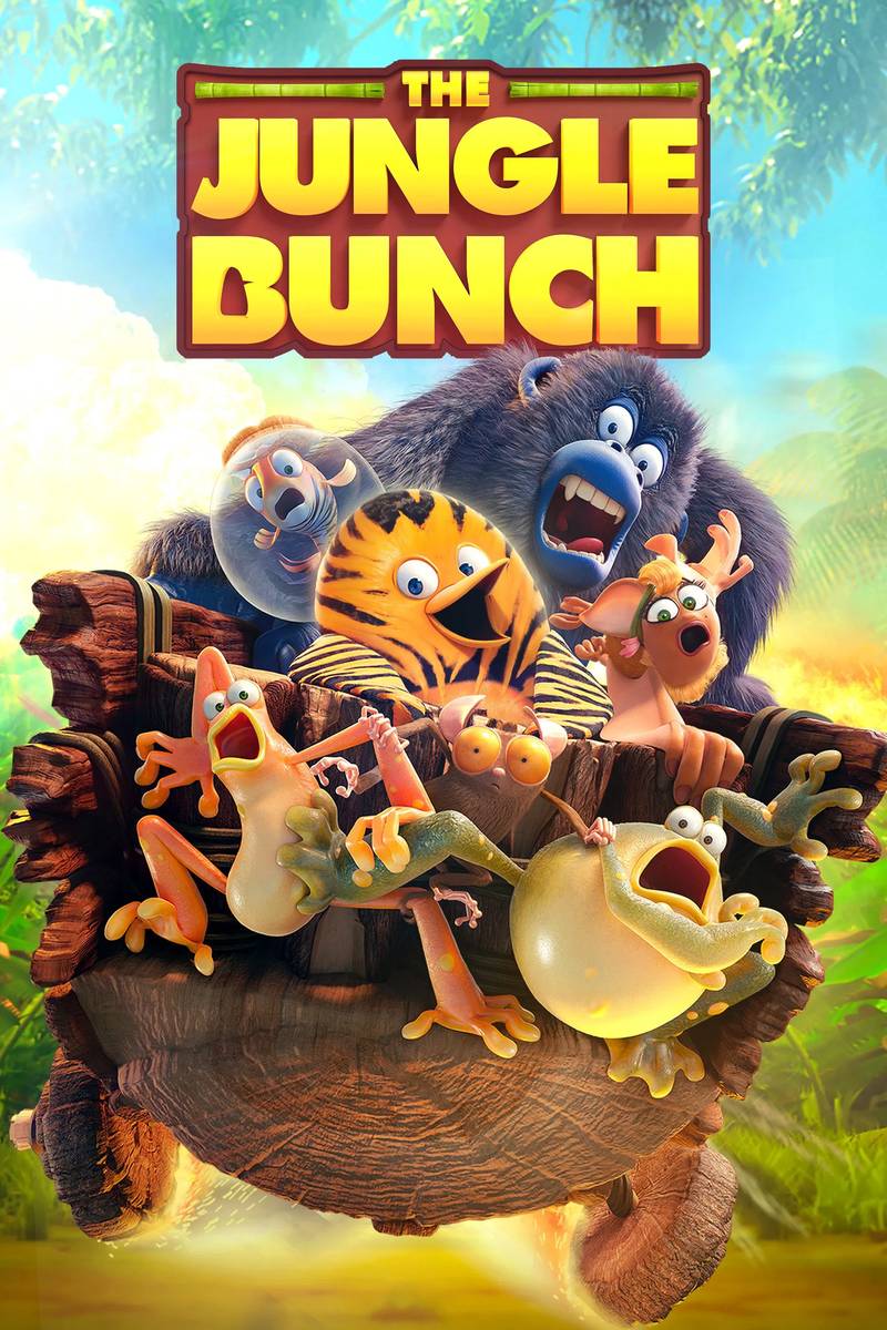 Poster chính thức của phim Phim Phiêu Lưu, Phim Hài "Hổ Cánh Cụt Và Biệt Đội Rừng Xanh" (The Jungle Bunch - 2017), với sự tham gia của diễn viên Philippe Bozo và Emmanuel Curtil.