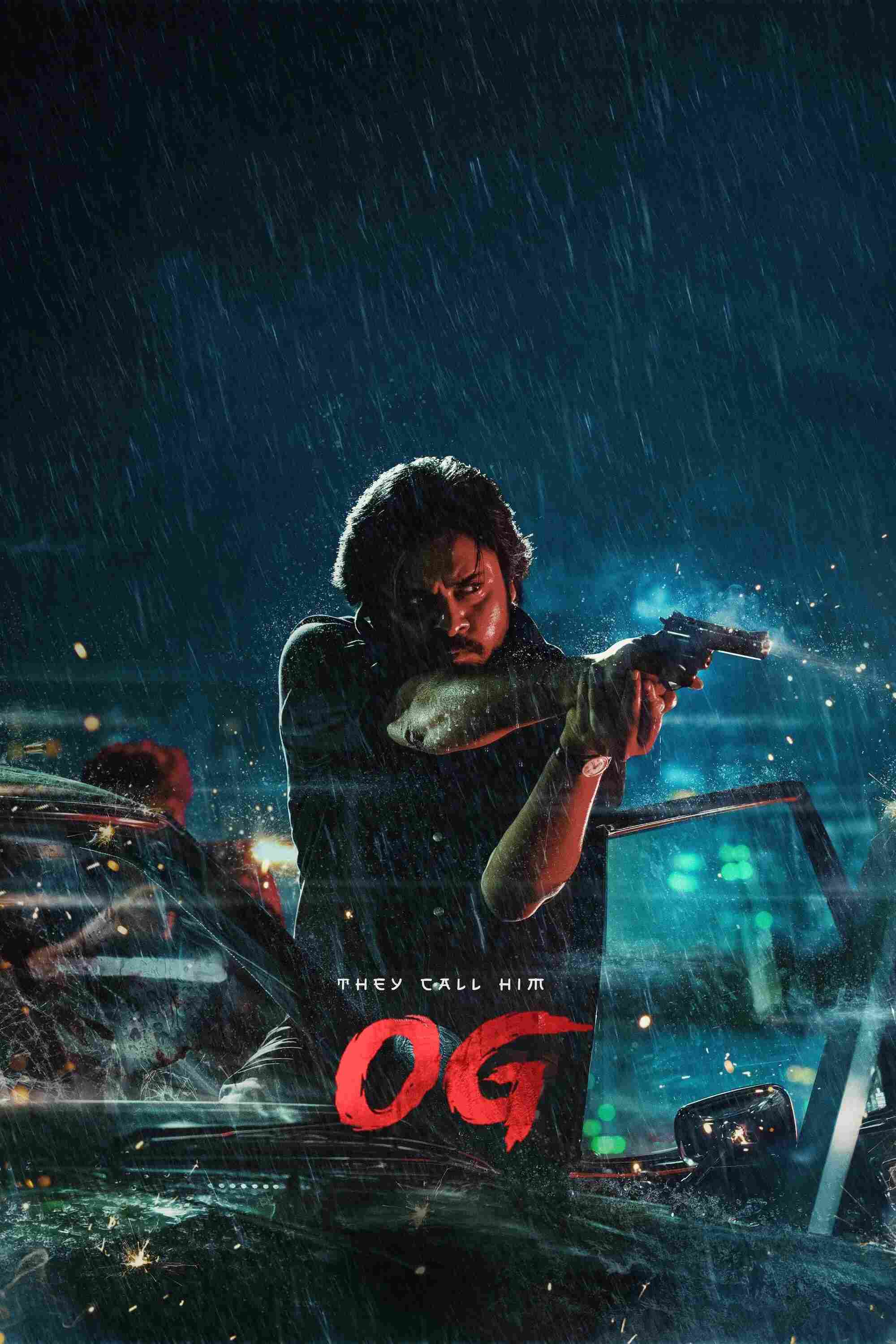 Poster chính thức của phim Phim Hành Động, Phim Giật Gân "Họ gọi Ngài là OG" (They Call Him OG - 2025), với sự tham gia của diễn viên Pawan Kalyan và Emraan Hashmi.