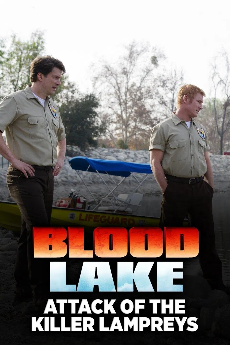 Poster chính thức của phim Phim Kinh Dị, Phim Giật Gân "Hồ Máu: Cuộc Tấn Công Của Cá Mút Đá" (Blood Lake: Attack of the Killer Lampreys - 2014), với sự tham gia của diễn viên Shannen Doherty và Jason Brooks.