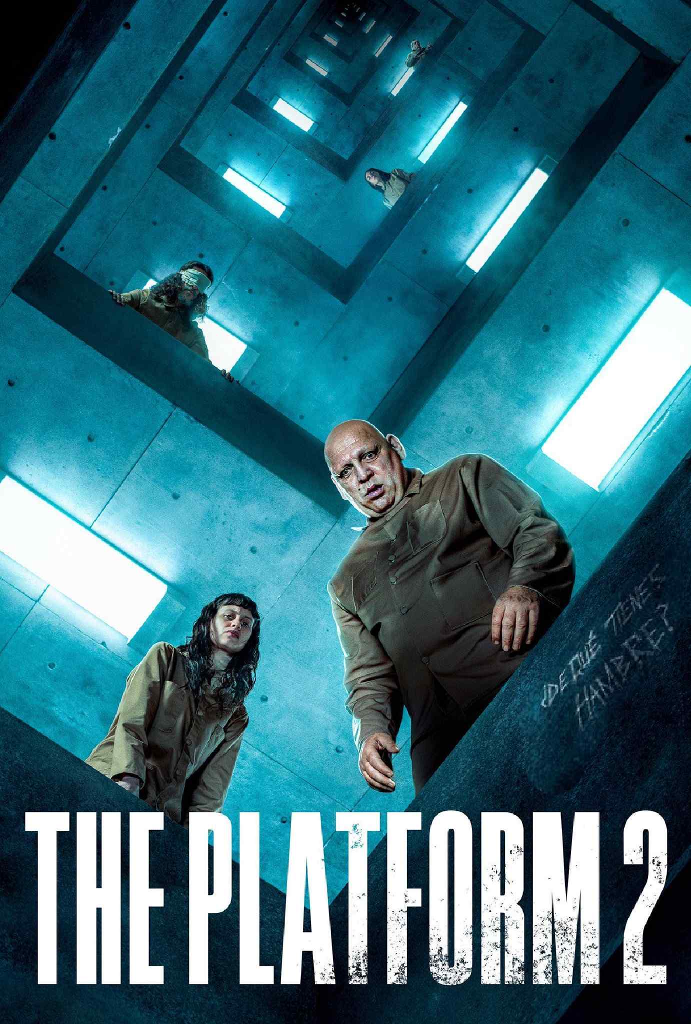 Poster chính thức của phim Phim Viễn Tưởng, Phim Kinh Dị "Hố Sâu Đói Khát 2" (The Platform 2 - 2024), với sự tham gia của diễn viên Milena Smit và Hovik Keuchkerian.
