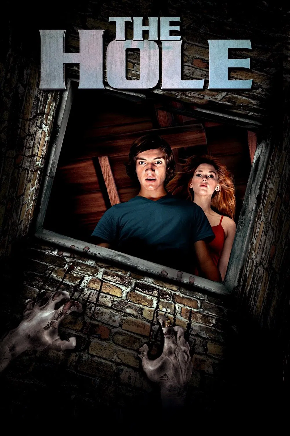 Poster chính thức của phim Phim Giật Gân, Phim Phiêu Lưu "Hố Tử Thần" (The Hole - 2009), với sự tham gia của diễn viên Chris Massoglia và Nathan Gamble.