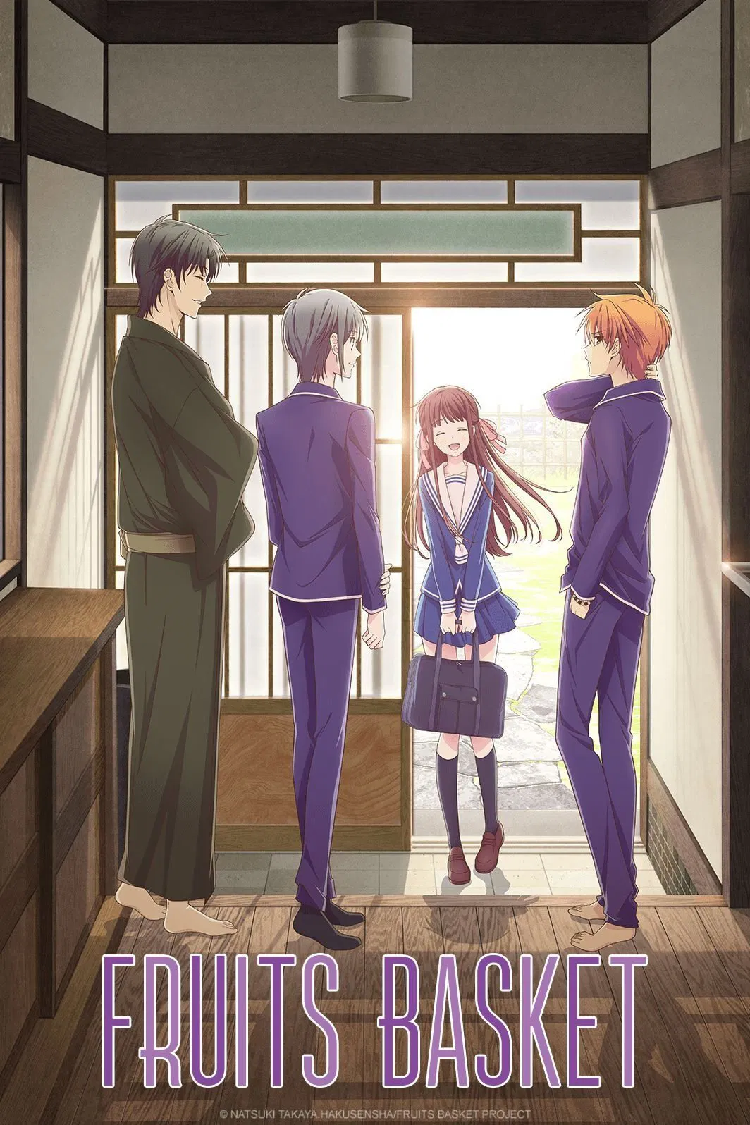 Poster chính thức của phim Phim Hoạt Hình, Phim Tâm Lý "Hóa Giải Lời Nguyền (Phần 1)" (Fruits Basket - 2019), với sự tham gia của diễn viên Manaka Iwami và Nobunaga Shimazaki.