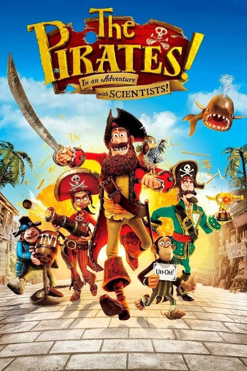 Poster chính thức của phim Phim Hoạt Hình, Phim Phiêu Lưu "Hoa Vương Hải Tặc" (The Pirates! In an Adventure with Scientists! - 2012), với sự tham gia của diễn viên Hugh Grant và Martin Freeman.