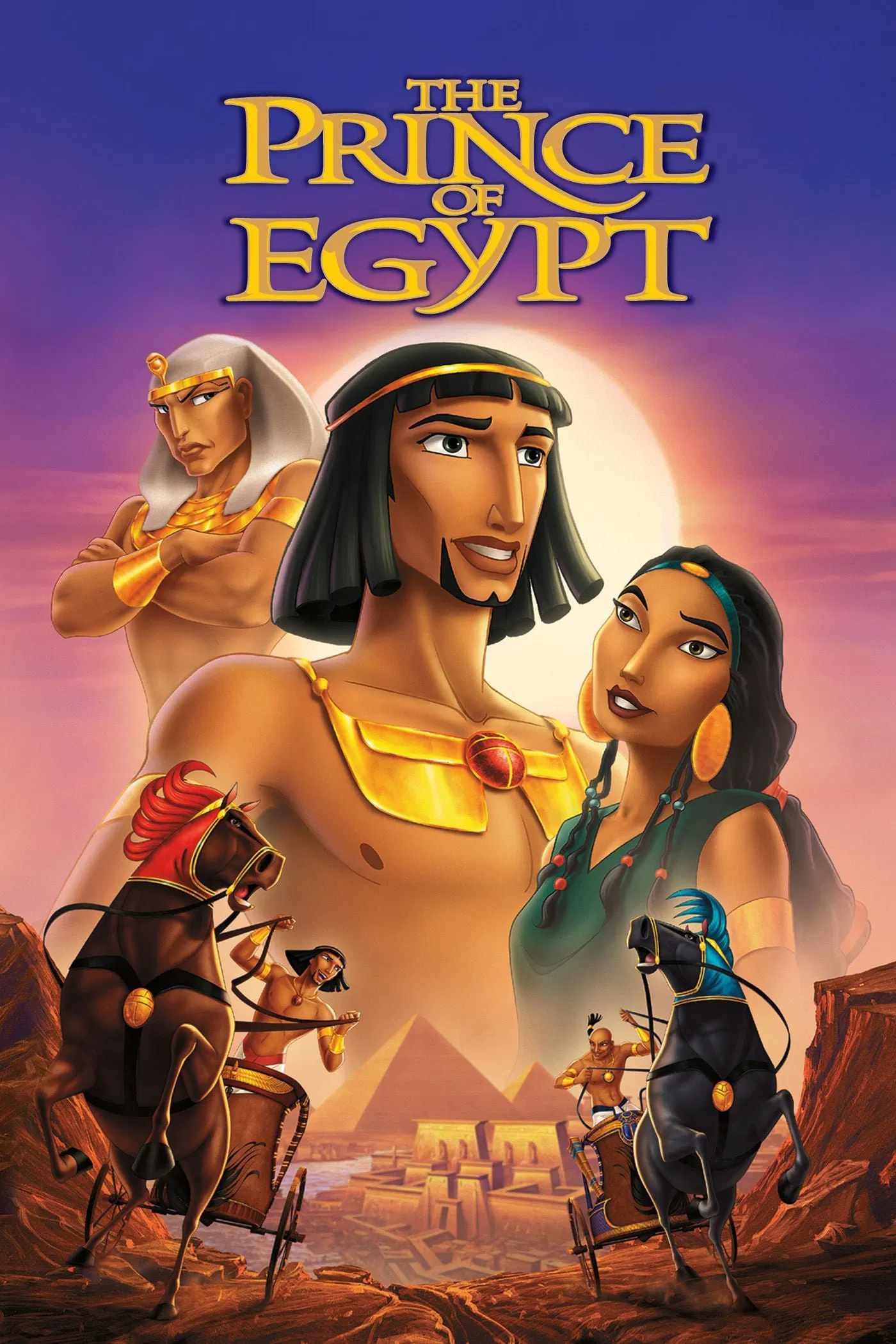 Poster chính thức của phim Phim Phiêu Lưu, Phim Hoạt Hình "Hoàng Tử Ai Cập" (The Prince of Egypt - 1998), với sự tham gia của diễn viên Val Kilmer và Ralph Fiennes.