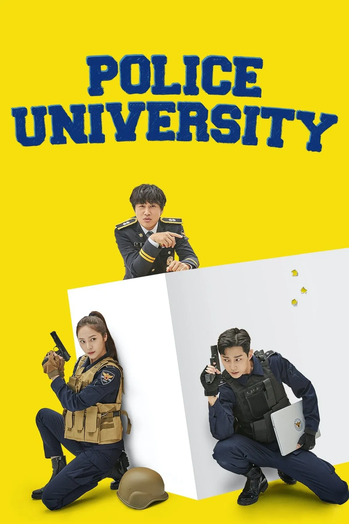 Poster chính thức của phim Phim Hài, Phim Tâm Lý "Học Viện Cảnh Sát" (Police University - 2021), với sự tham gia của diễn viên Cha Tae-hyun và Jung Jin-young.