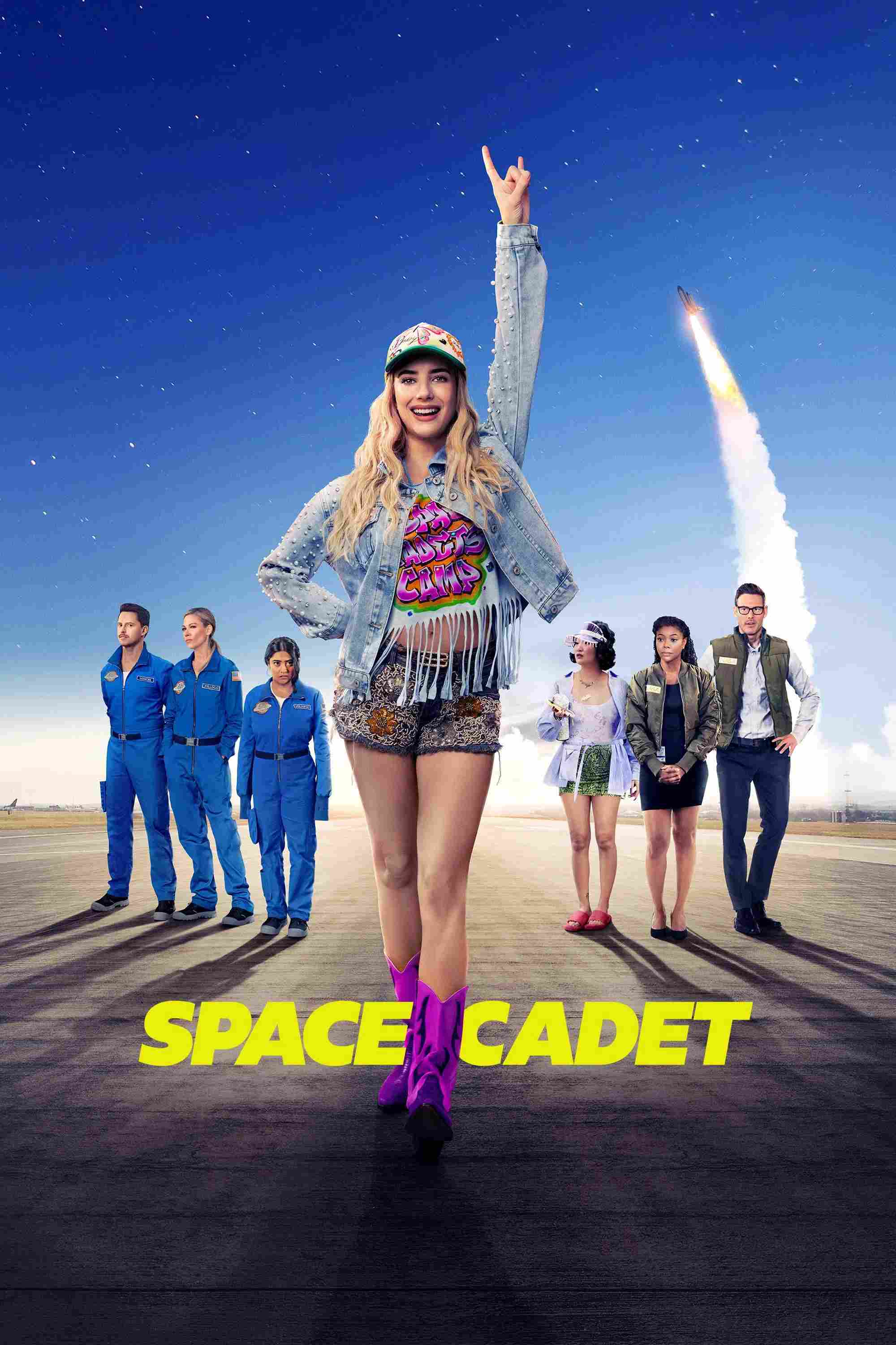 Poster chính thức của phim Phim Hài "Học Viên Không Gian" (Space Cadet - 2024), với sự tham gia của diễn viên Emma Roberts và Tom Hopper.
