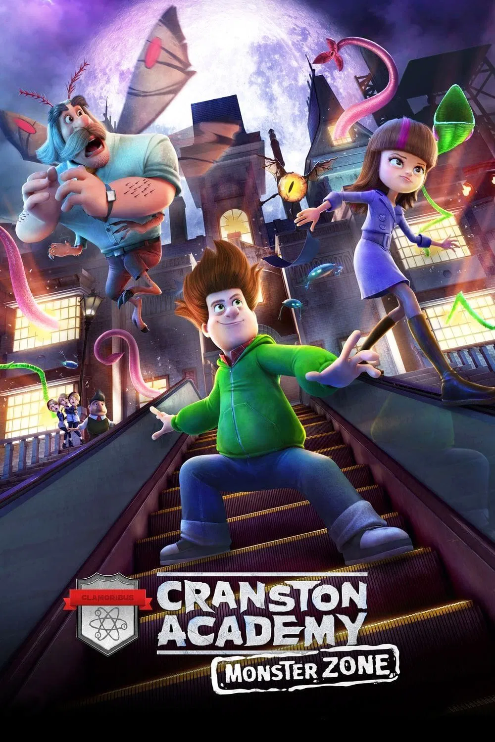 Poster chính thức của phim Phim Hoạt Hình, Phim Phiêu Lưu "Học Viện Quái Vật: Du Học Sinh" (Cranston Academy: Monster Zone - 2020), với sự tham gia của diễn viên Jamie Bell và Ruby Rose.