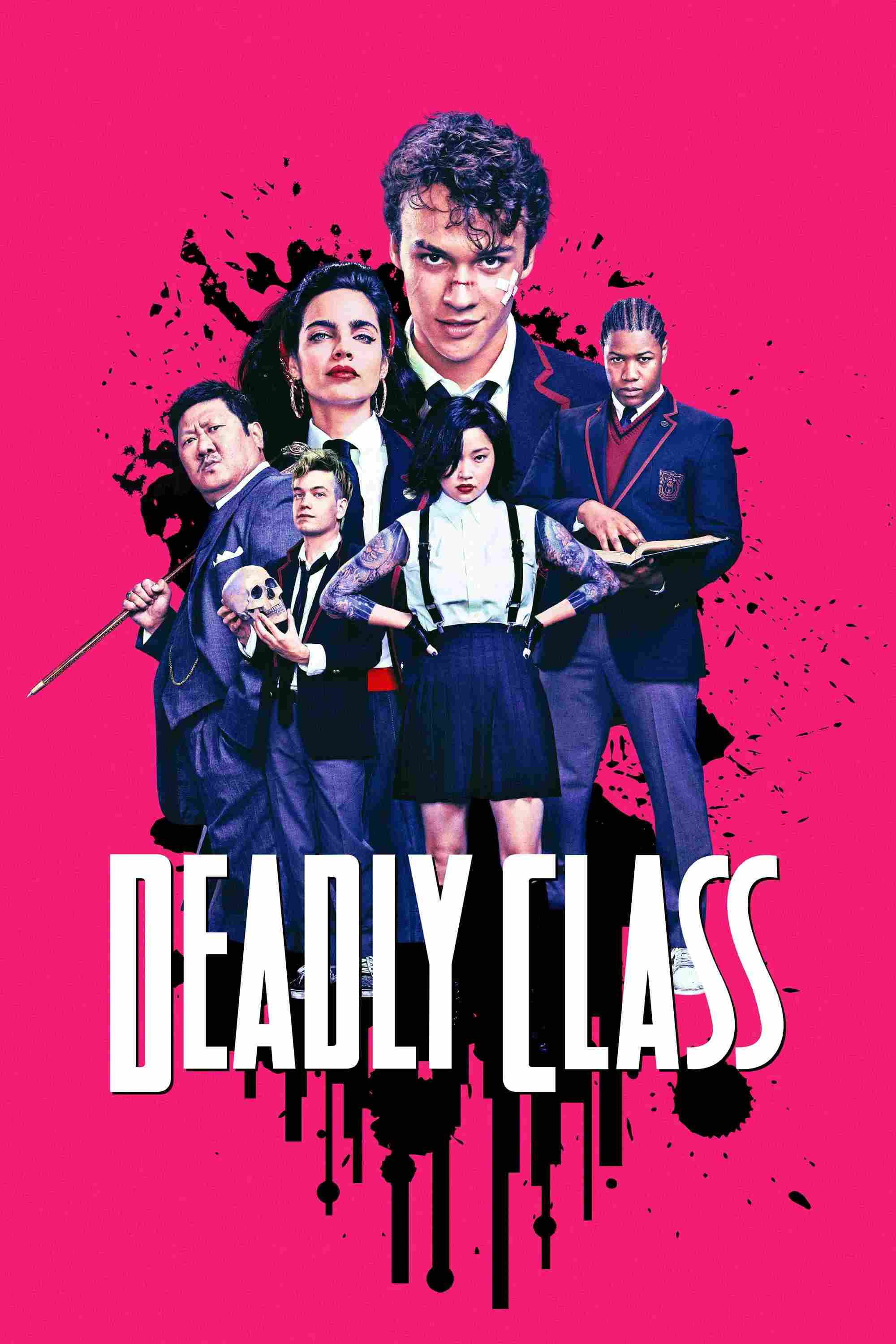 Poster chính thức của phim Phim Tâm Lý, Phim Hình Sự "Học Viện Sát Thủ" (Deadly Class - 2019), với sự tham gia của diễn viên Benjamin Wadsworth và Benedict Wong.