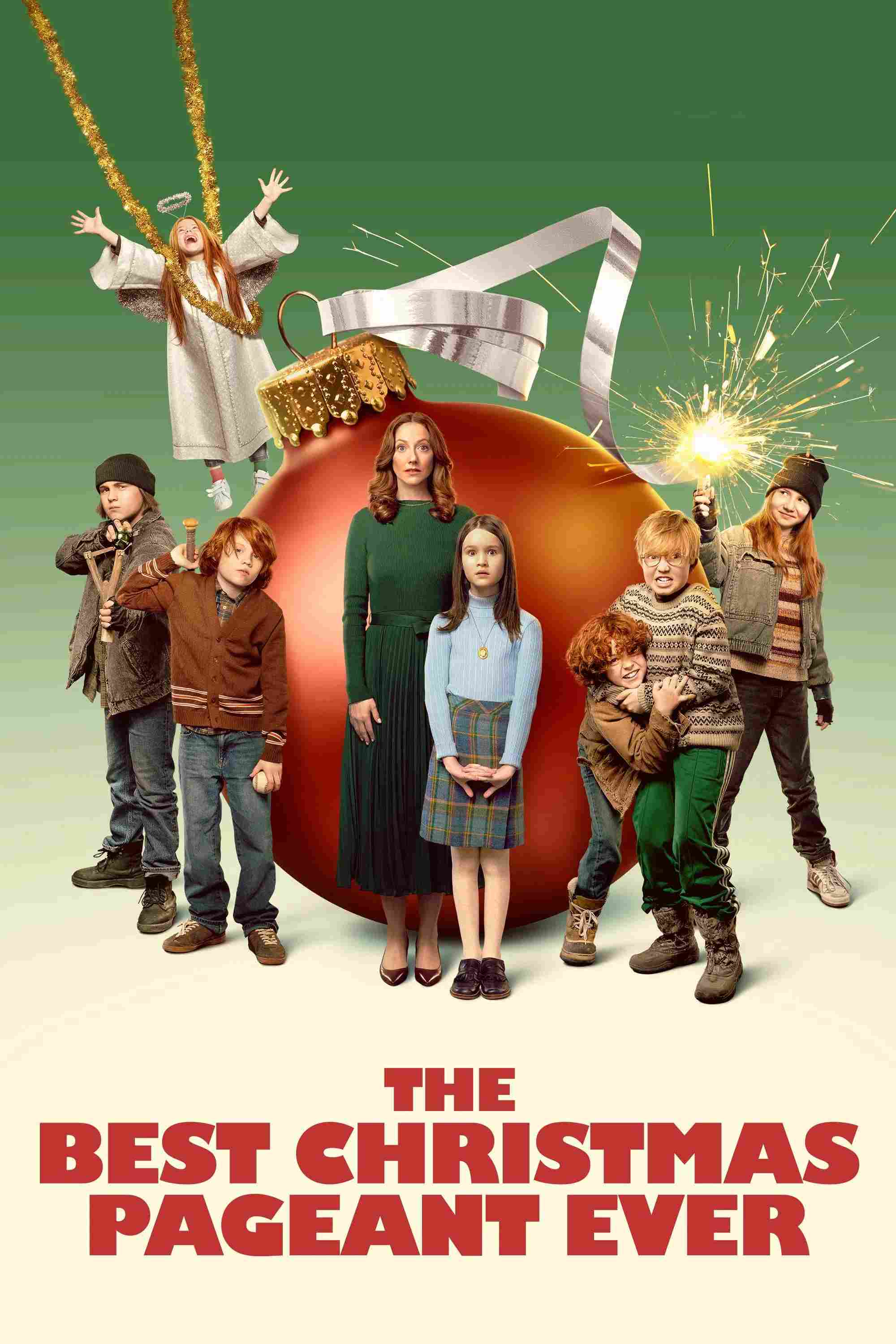 Poster chính thức của phim Phim Hài, Phim Tâm Lý "Hội Diễn Giáng Sinh Tuyệt Vời Nhất" (The Best Christmas Pageant Ever - 2024), với sự tham gia của diễn viên Judy Greer và Pete Holmes.
