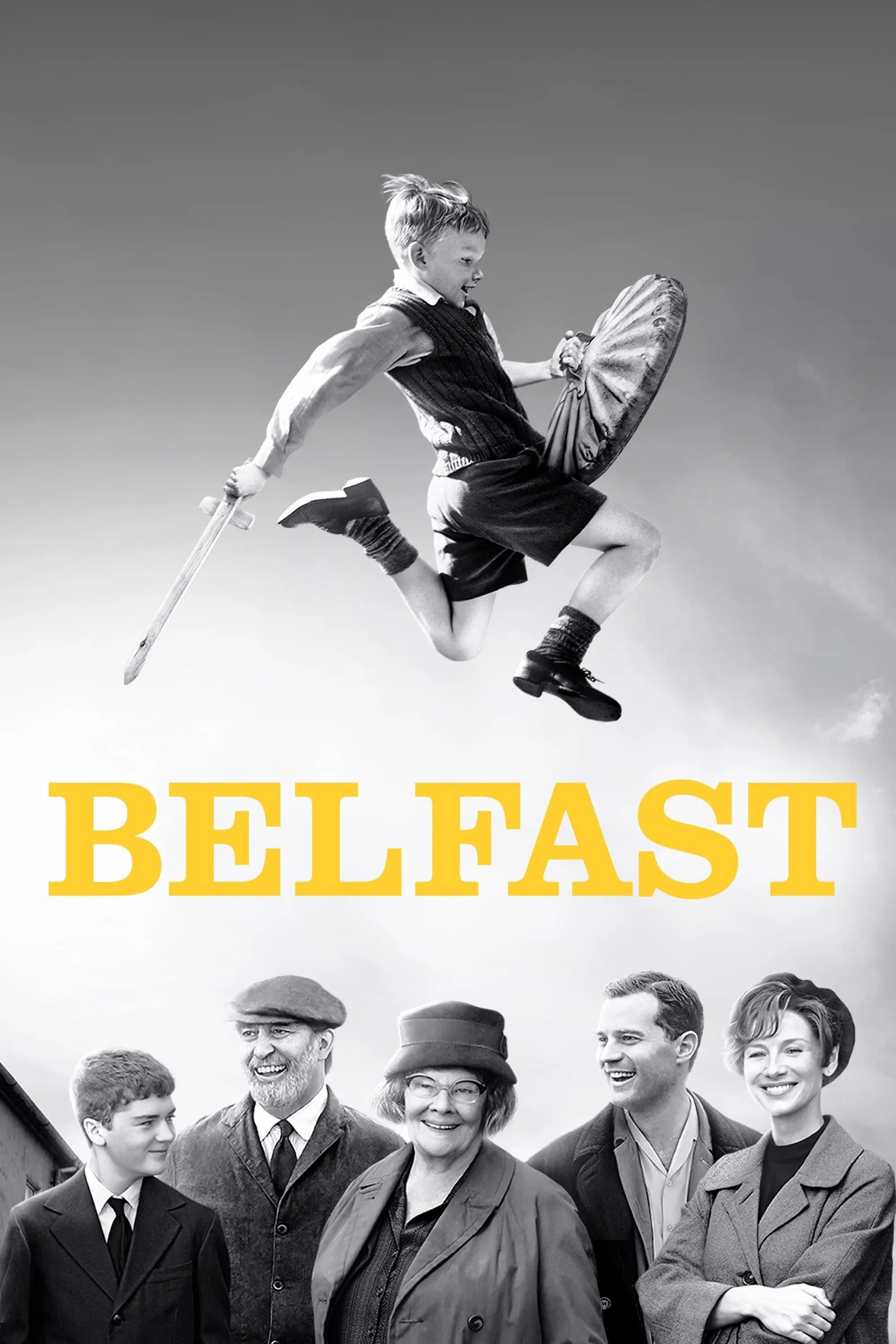 Poster chính thức của phim Phim Tâm Lý, Phim Lịch Sử "Hồi Ký Belfast" (Belfast - 2021), với sự tham gia của diễn viên Jude Hill và Jamie Dornan.