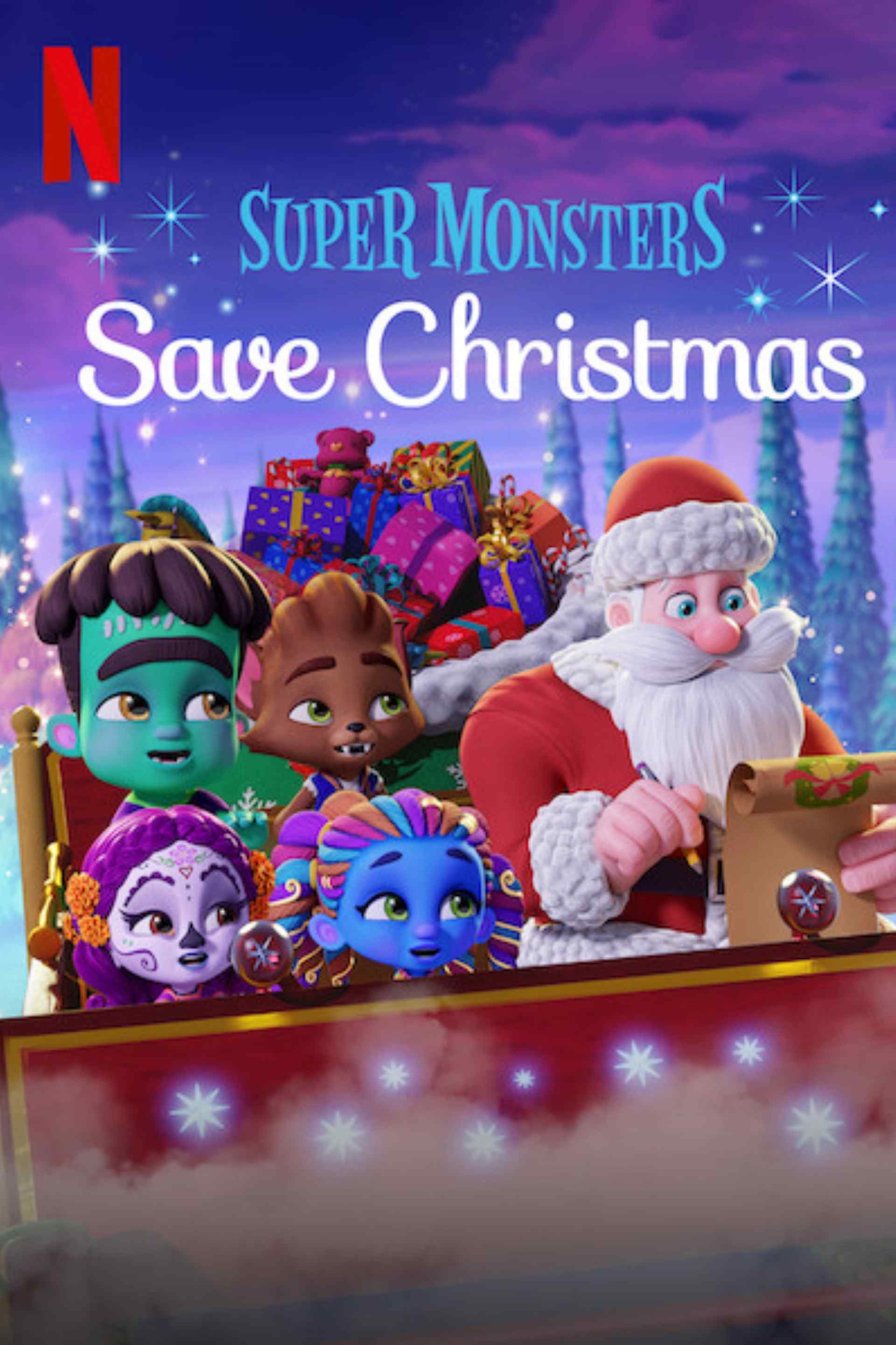 Poster chính thức của phim Phim Hoạt Hình, Phim Gia Đình "Hội Quái Siêu Cấp: Giải cứu Giáng Sinh" (Super Monsters Save Christmas - 2019), với sự tham gia của diễn viên Elyse Maloway và Vincent Tong.