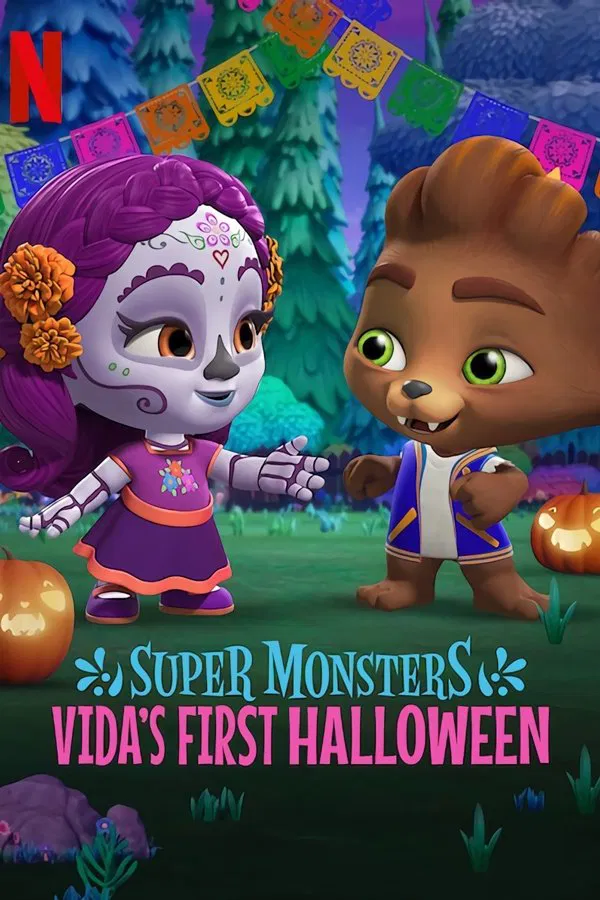 Poster chính thức của phim Phim Hoạt Hình, Phim Gia Đình "Hội quái siêu cấp: Halloween đầu tiên của Vida" (Super Monsters: Vida's First Halloween - 2019).