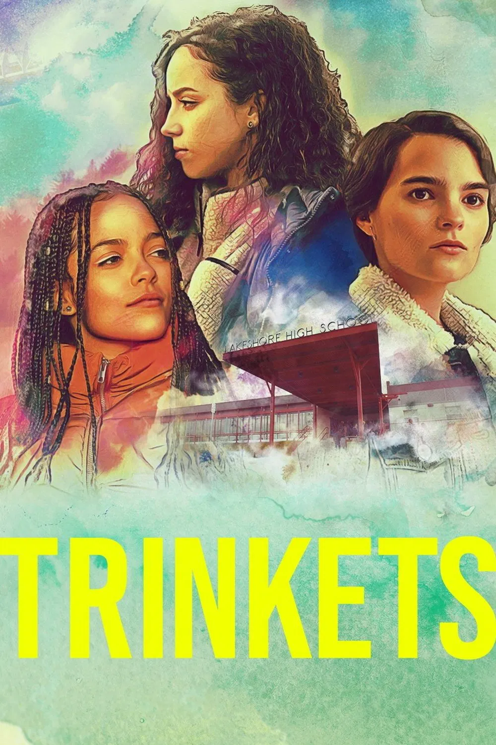 Poster chính thức của phim Phim Tâm Lý "Hội Trộm Vặt (Phần 1)" (Trinkets - 2019), với sự tham gia của diễn viên Brianna Hildebrand và Kiana Madeira.