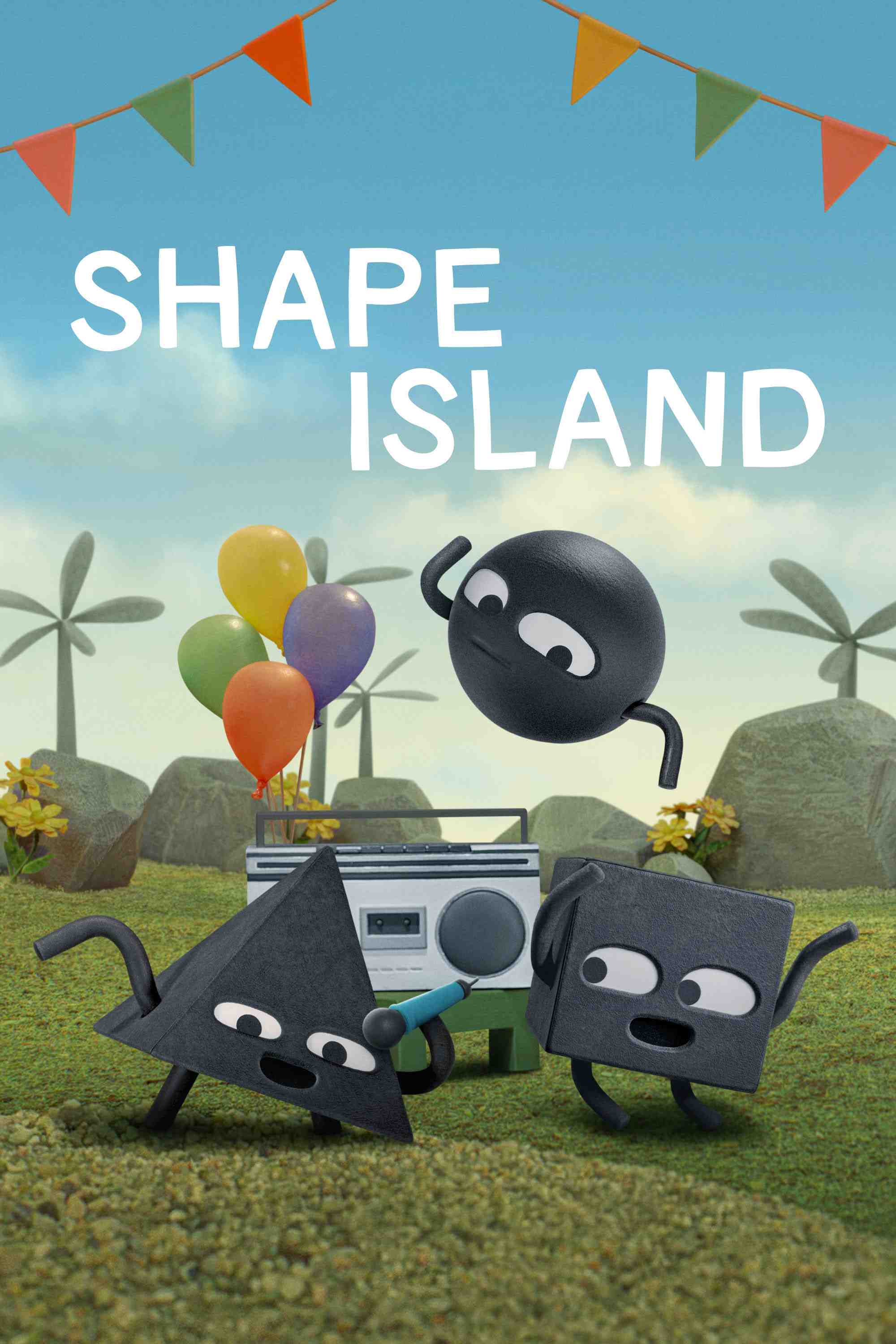 Poster chính thức của phim Phim Thiếu Nhi, Phim Gia Đình "Hòn Đảo Của Các Hình Dạng" (Shape Island - 2023), với sự tham gia của diễn viên Gideon Adlon và Scott Adsit.