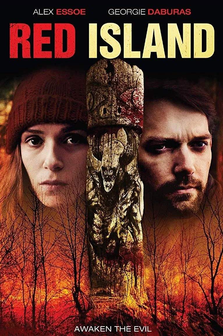 Poster chính thức của phim Phim Kinh Dị, Phim Bí Ẩn "Hòn Đảo Đỏ" (Red Island - 2018), với sự tham gia của diễn viên Alex Essoe và Georgie Daburas.