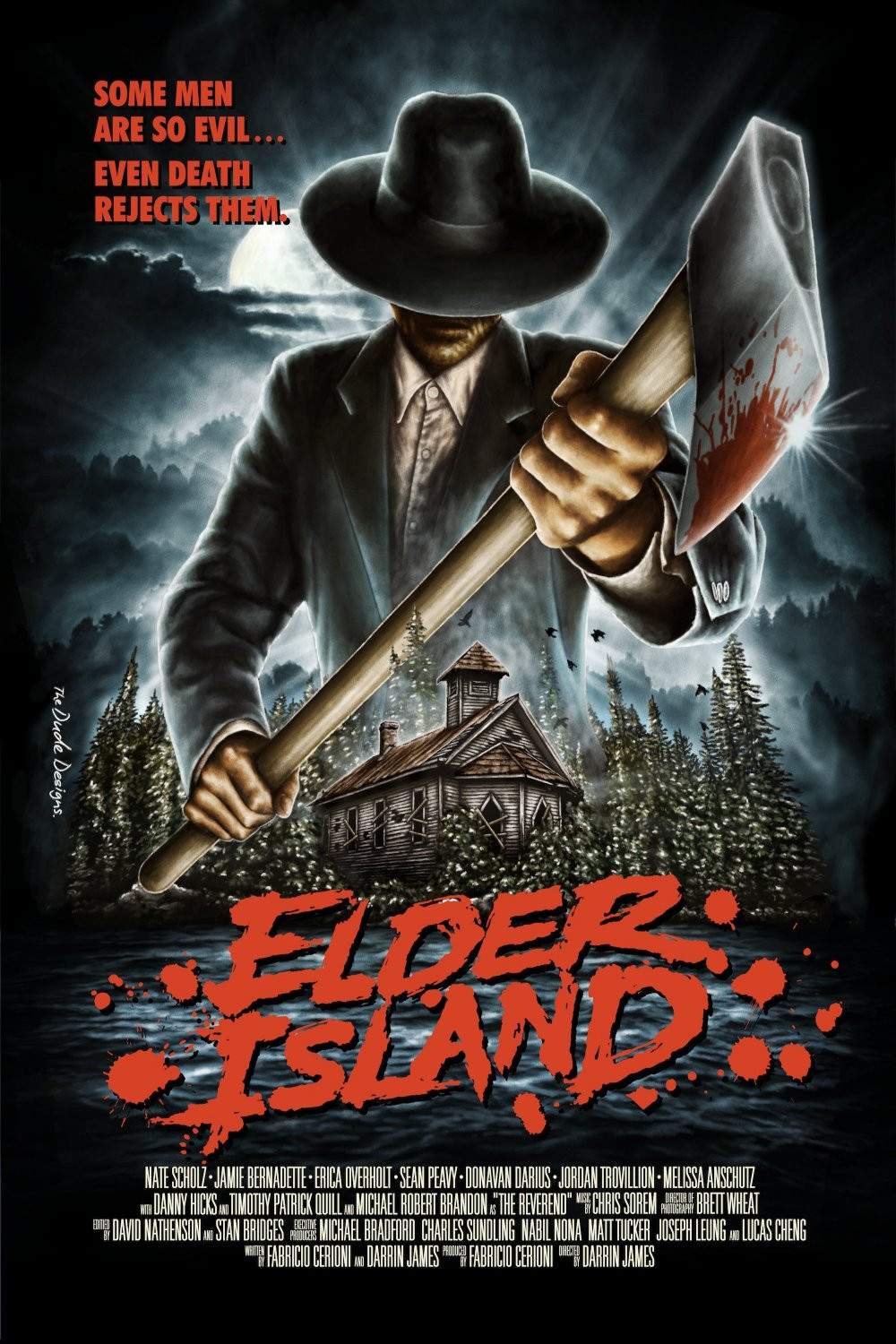 Poster chính thức của phim Phim Giật Gân, Phim Kinh Dị "Hòn Đảo Người Già" (Elder Island - 2016), với sự tham gia của diễn viên Jamie Bernadette và Jordan Trovillion.