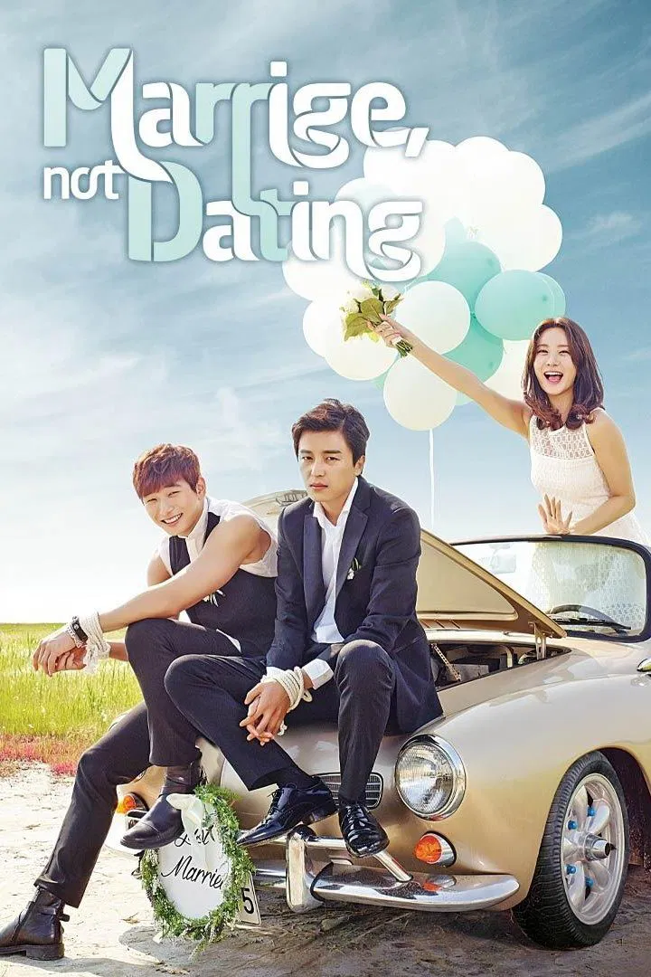 Poster chính thức của phim Phim Hài, Phim Tâm Lý "Hôn Nhân Không Hẹn Hò" (Marriage, Not Dating - 2014), với sự tham gia của diễn viên Yeon Woo-jin và Han Geu-ru.