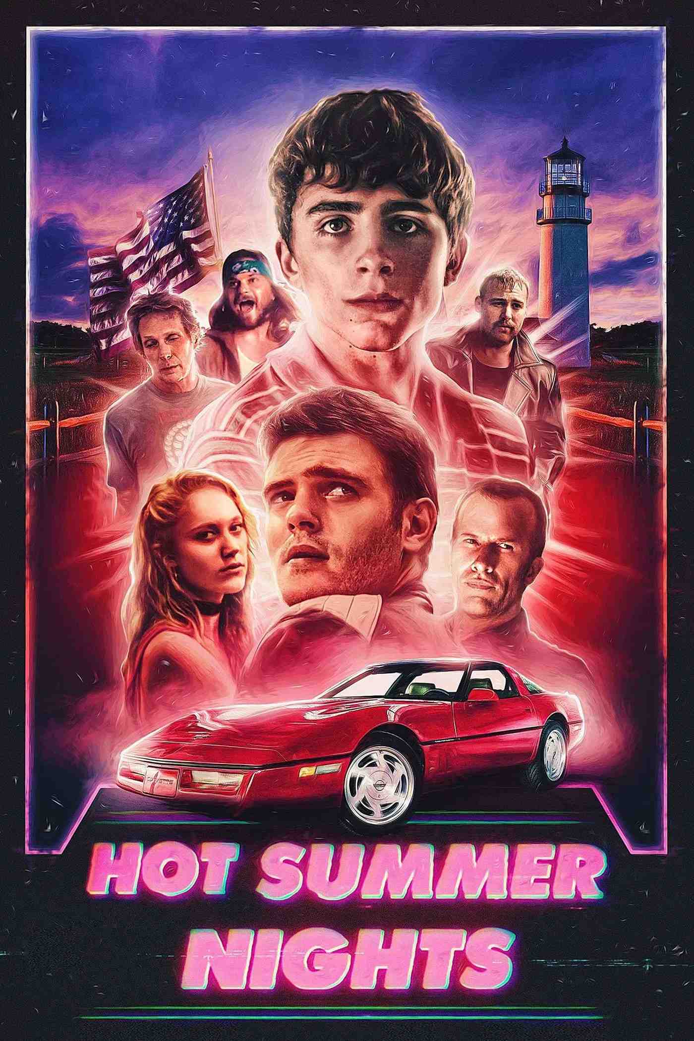 Poster chính thức của phim Phim Tâm Lý, Phim Hình Sự "Hot Summer Nights" (Hot Summer Nights - 2018), với sự tham gia của diễn viên Timothée Chalamet và Maika Monroe.