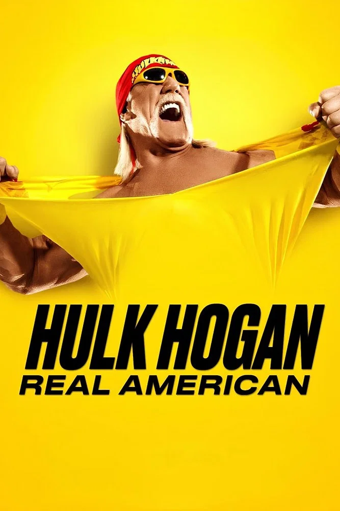 Poster chính thức của phim Phim Tài Liệu "Hulk Hogan: Real American" (Hulk Hogan: Real American - 2026), với sự tham gia của diễn viên Hulk Hogan và Jimmy Hart.