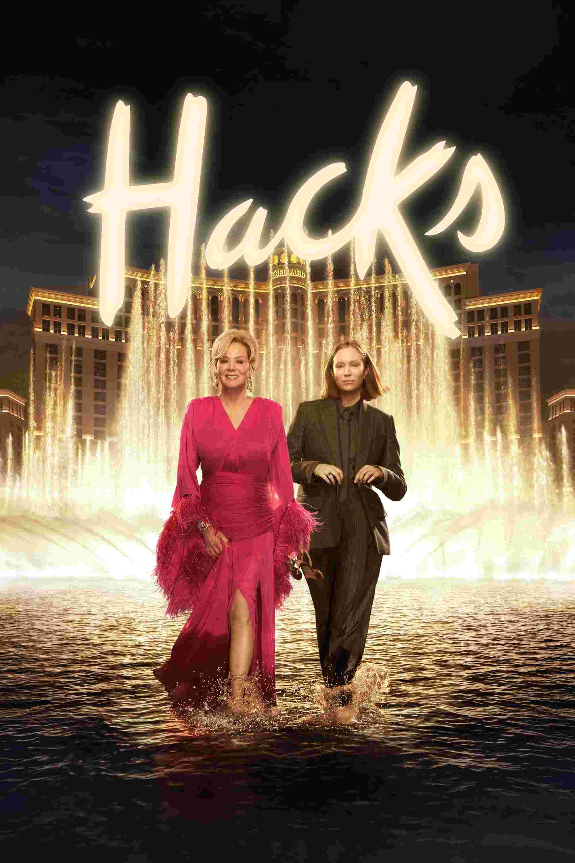 Poster chính thức của phim Phim Hài, Phim Tâm Lý "Huyền Thoại Làng Hài (Phần 5)" (Hacks - 2021), với sự tham gia của diễn viên Jean Smart và Hannah Einbinder.