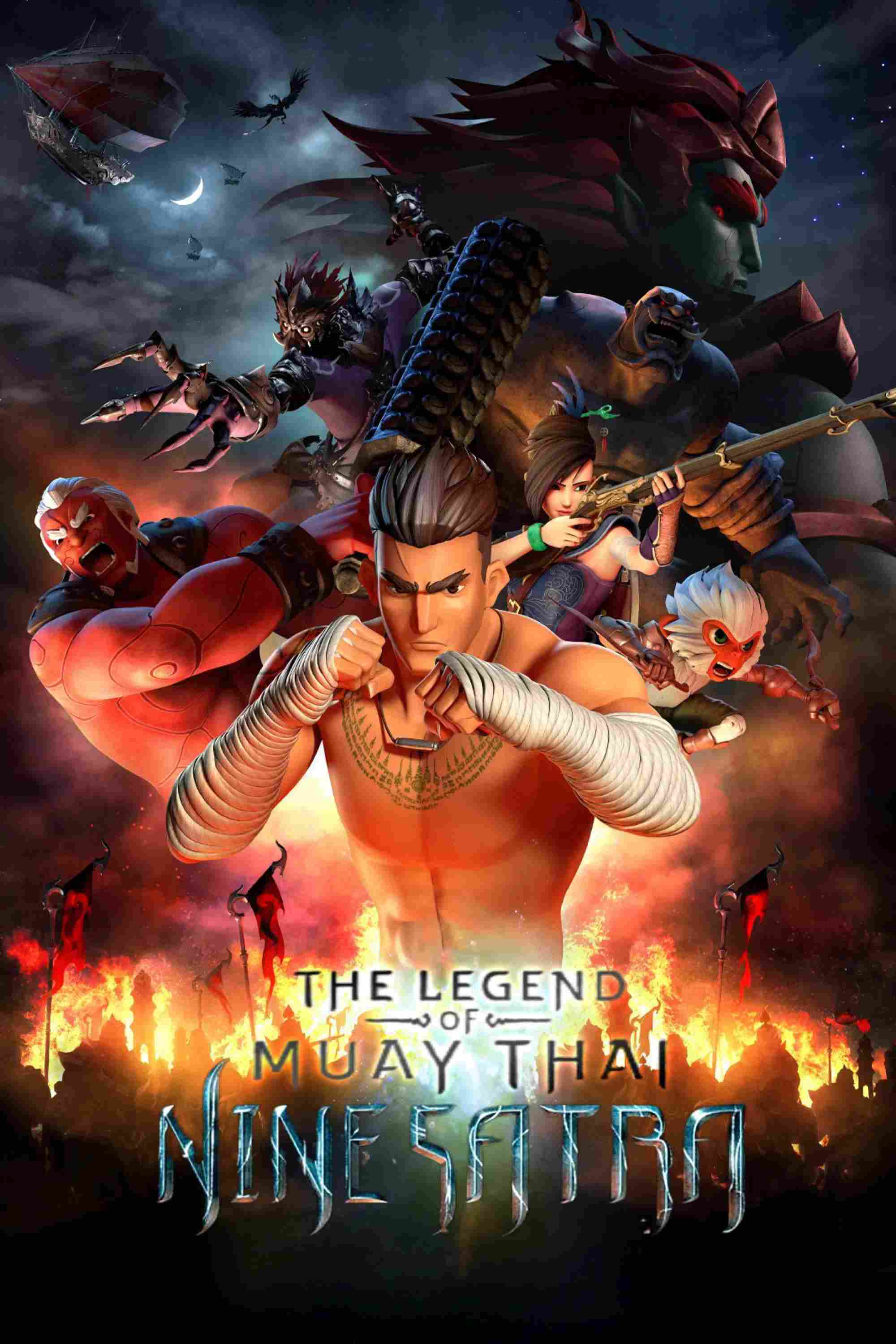 Poster chính thức của phim Phim Hoạt Hình, Phim Hành Động "Huyền Thoại Muay Thái: 9 Mảnh Ghép Thần Kỳ" (The Legend of Muay Thai: 9 Satra - 2018), với sự tham gia của diễn viên Kanokchat Munyadon và Savitree Suttichanond.
