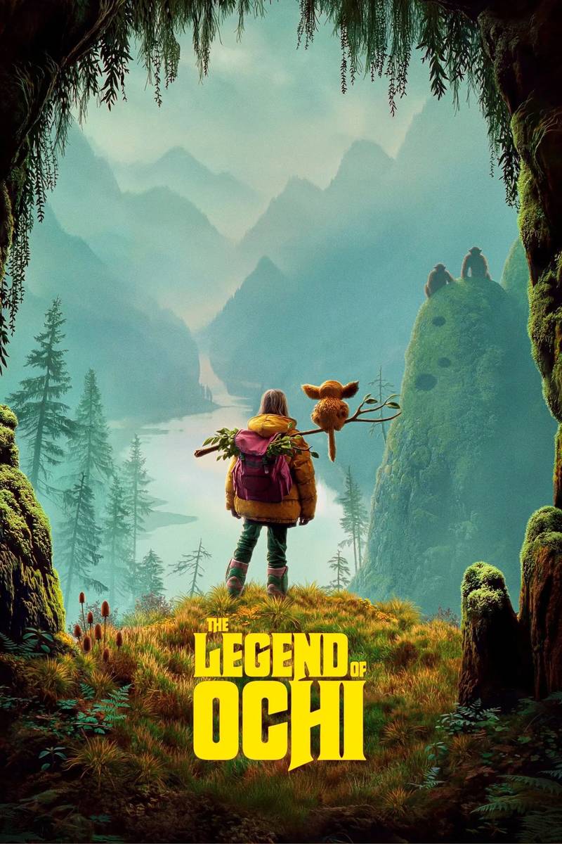 Poster chính thức của phim Phim Gia Đình, Phim Giả Tượng "Huyền Thoại Ochi" (The Legend of Ochi - 2025), với sự tham gia của diễn viên Helena Zengel và Willem Dafoe.