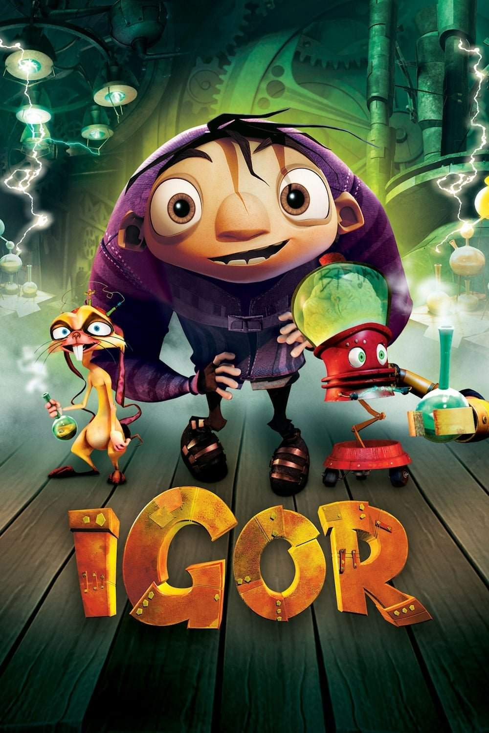 Poster chính thức của phim Phim Hoạt Hình, Phim Hài "Igor" (Igor - 2008), với sự tham gia của diễn viên John Cusack và Myleene Klass.