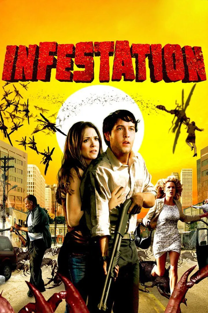 Poster chính thức của phim Phim Hành Động, Phim Hài "Infestation" (Infestation - 2009), với sự tham gia của diễn viên Christopher Rodriguez Marquette và Brooke Nevin.