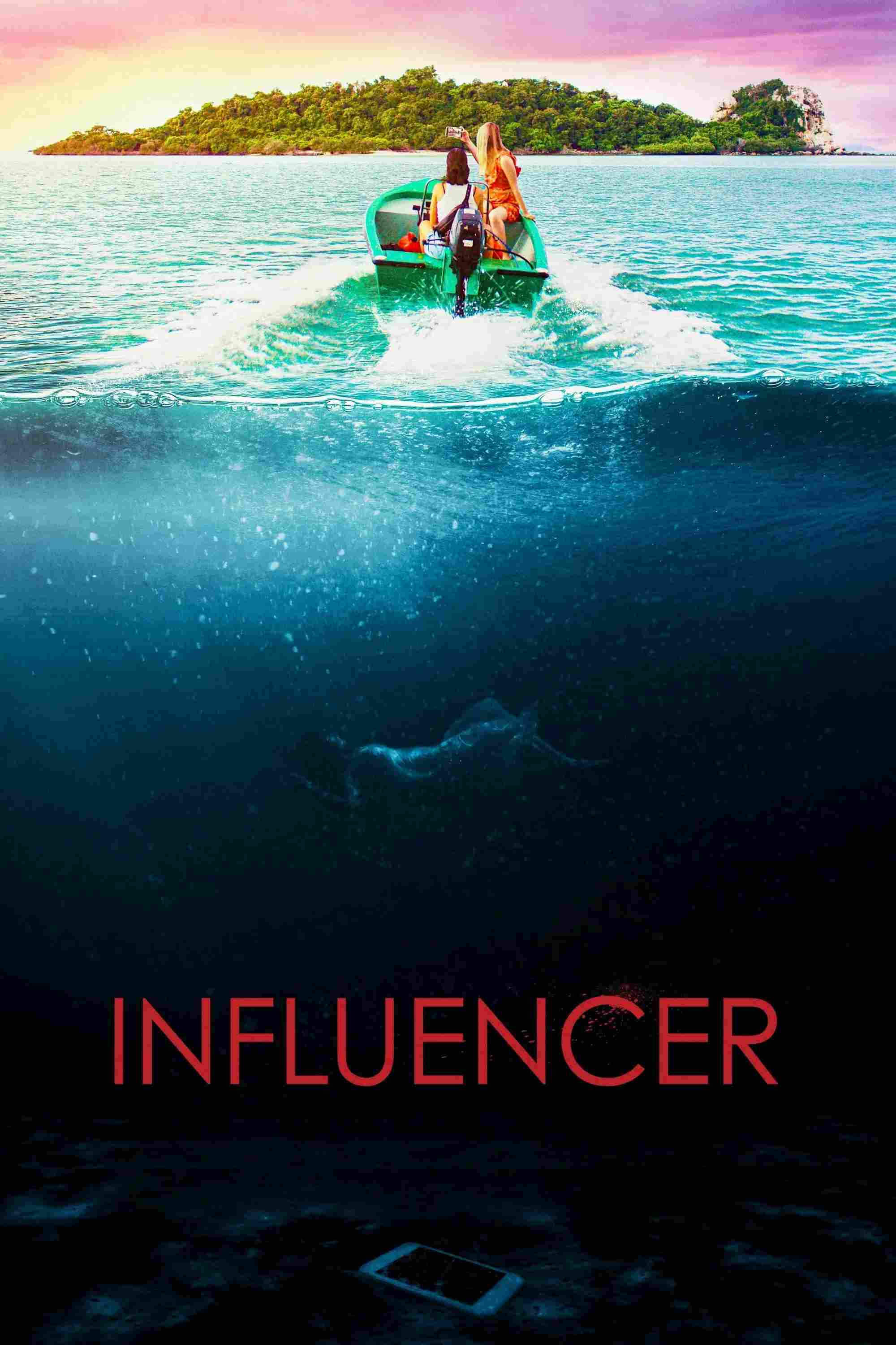 Poster chính thức của phim Phim Kinh Dị, Phim Giật Gân "Influencer" (Influencer - 2023), với sự tham gia của diễn viên Cassandra Naud và Emily Tennant.