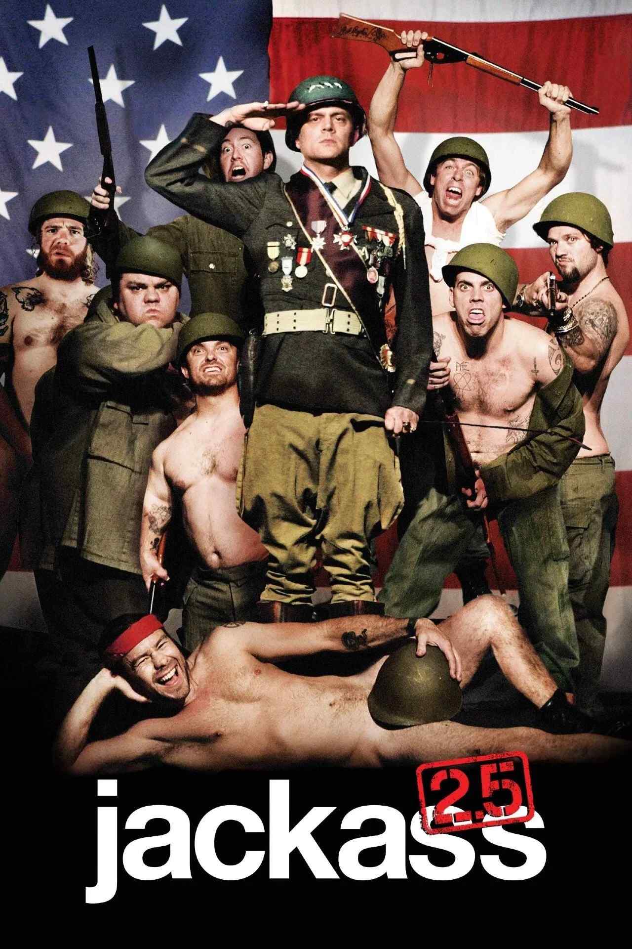 Poster chính thức của phim Phim Hài, Phim Tài Liệu "Jackass 2.5" (Jackass 2.5 - 2007), với sự tham gia của diễn viên Johnny Knoxville và Steve-O.