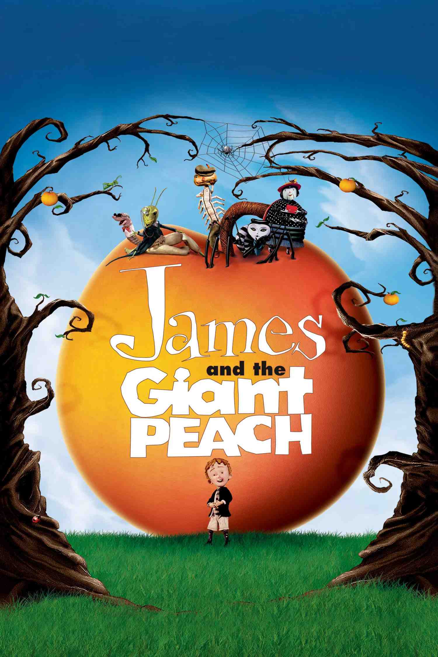 Poster chính thức của phim Phim Phiêu Lưu, Phim Hoạt Hình "James and the Giant Peach" (James and the Giant Peach - 1996), với sự tham gia của diễn viên Paul Terry và Miriam Margolyes.