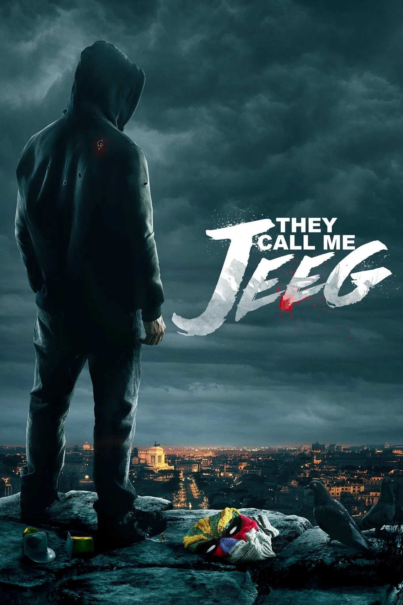 Poster chính thức của phim Phim Tâm Lý, Phim Hành Động "Jeeg Siêu Năng" (They Call Me Jeeg - 2016), với sự tham gia của diễn viên Claudio Santamaria và Luca Marinelli.