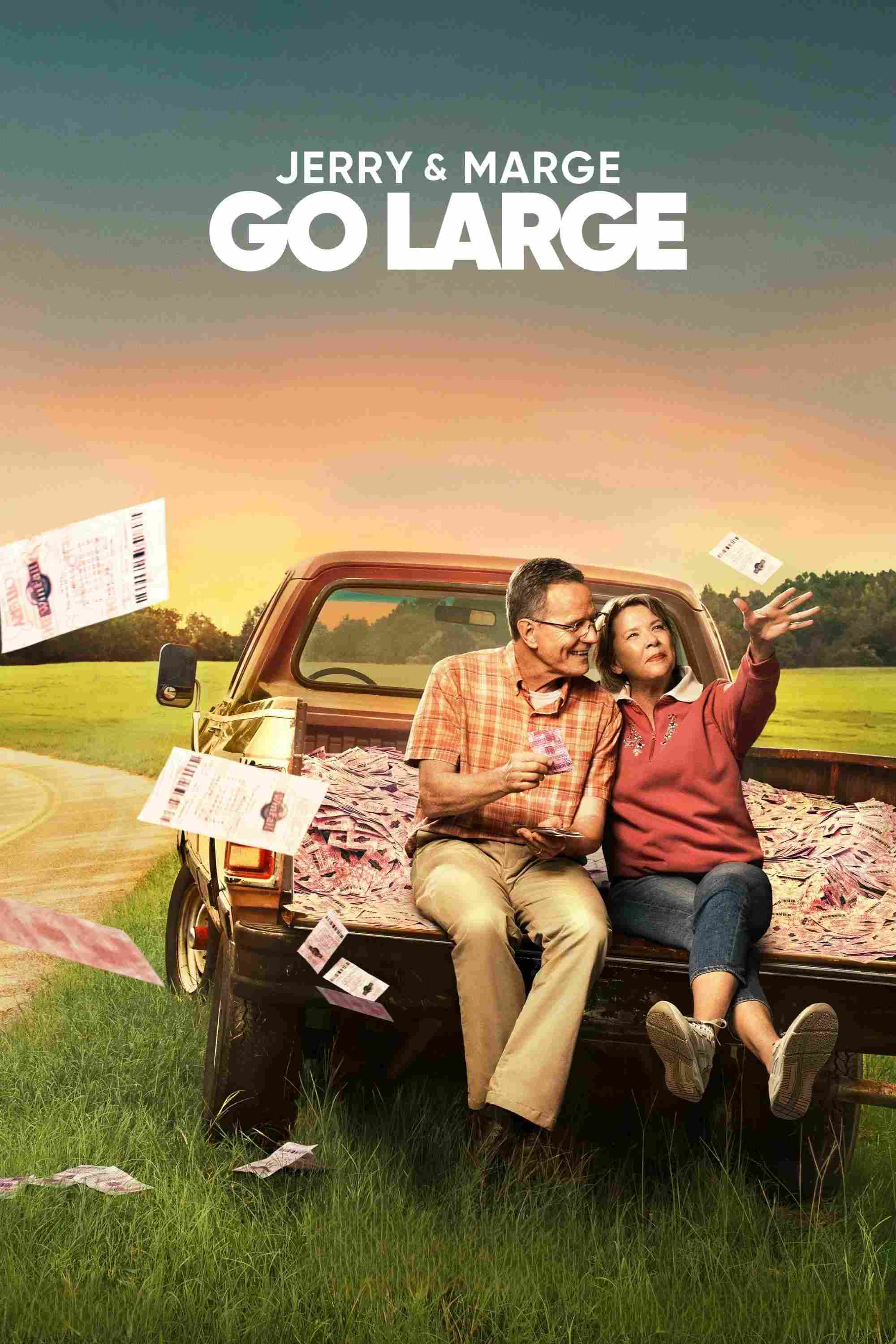 Poster chính thức của phim Phim Hài, Phim Tâm Lý "Jerry & Marge Go Large" (Jerry & Marge Go Large - 2022), với sự tham gia của diễn viên Bryan Cranston và Annette Bening.