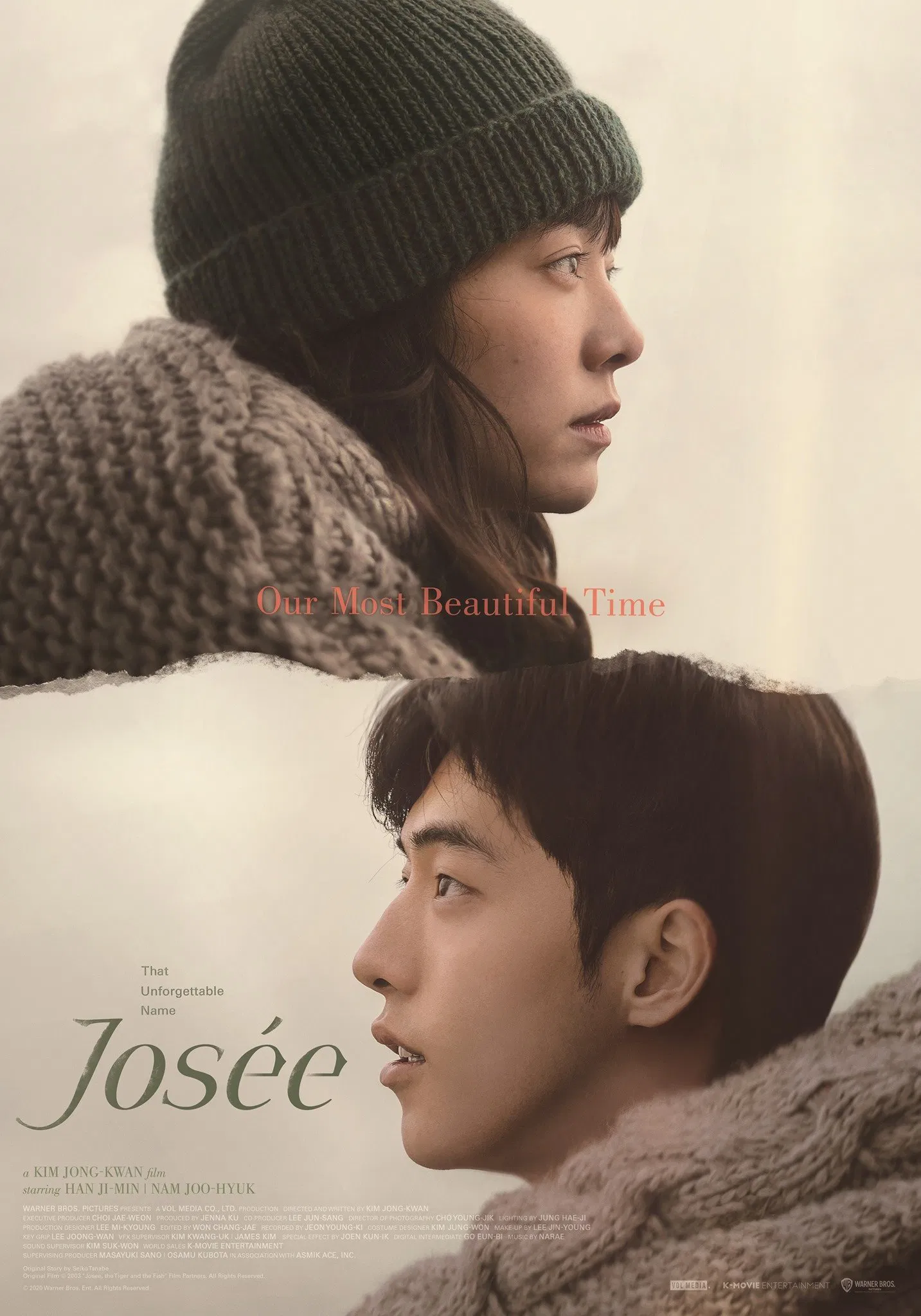 Poster chính thức của phim Phim Tình Cảm, Phim Tâm Lý "Josée, Nàng Thơ Của Tôi" (Josée - 2020), với sự tham gia của diễn viên Han Ji-min và Nam Joo-hyuk.