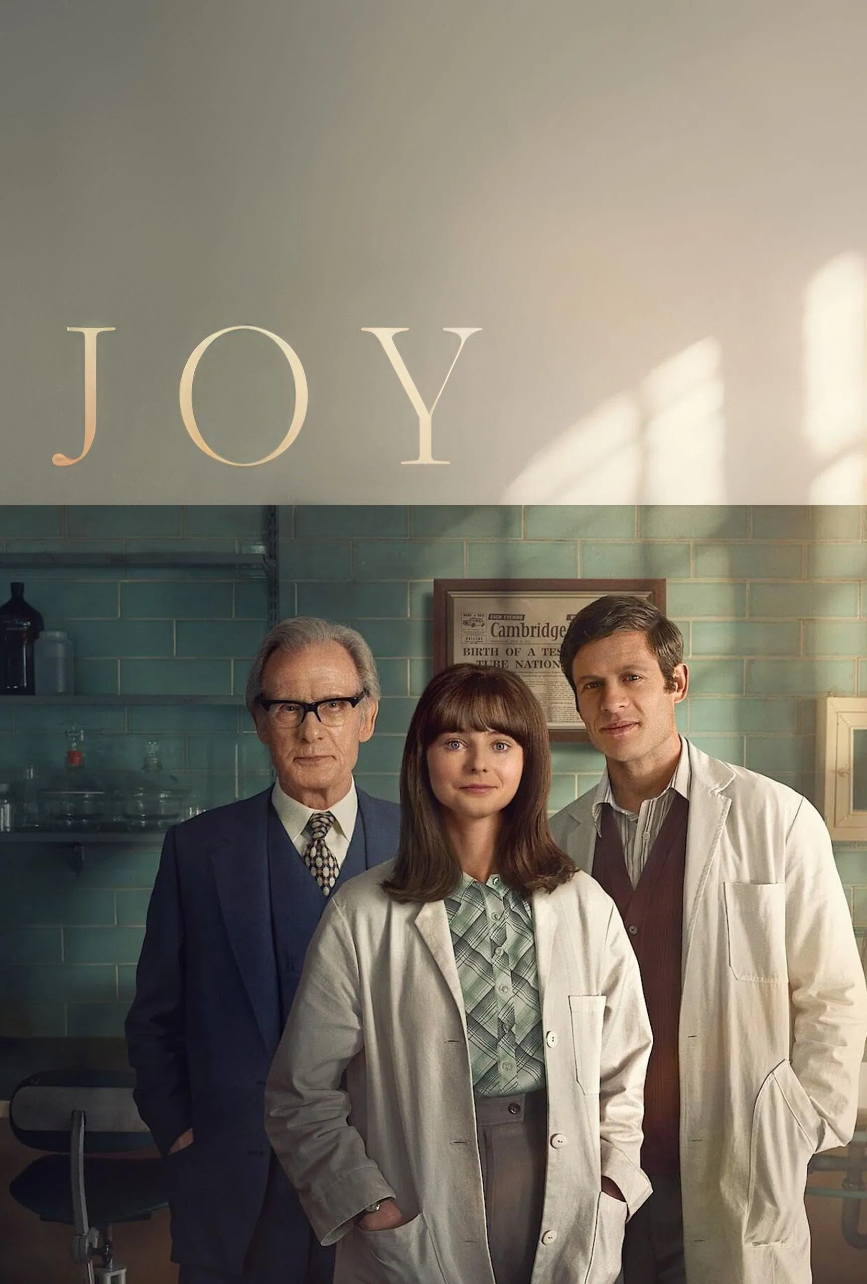 Poster chính thức của phim Phim Tâm Lý "JOY" (Joy - 2024), với sự tham gia của diễn viên Bill Nighy và James Norton.