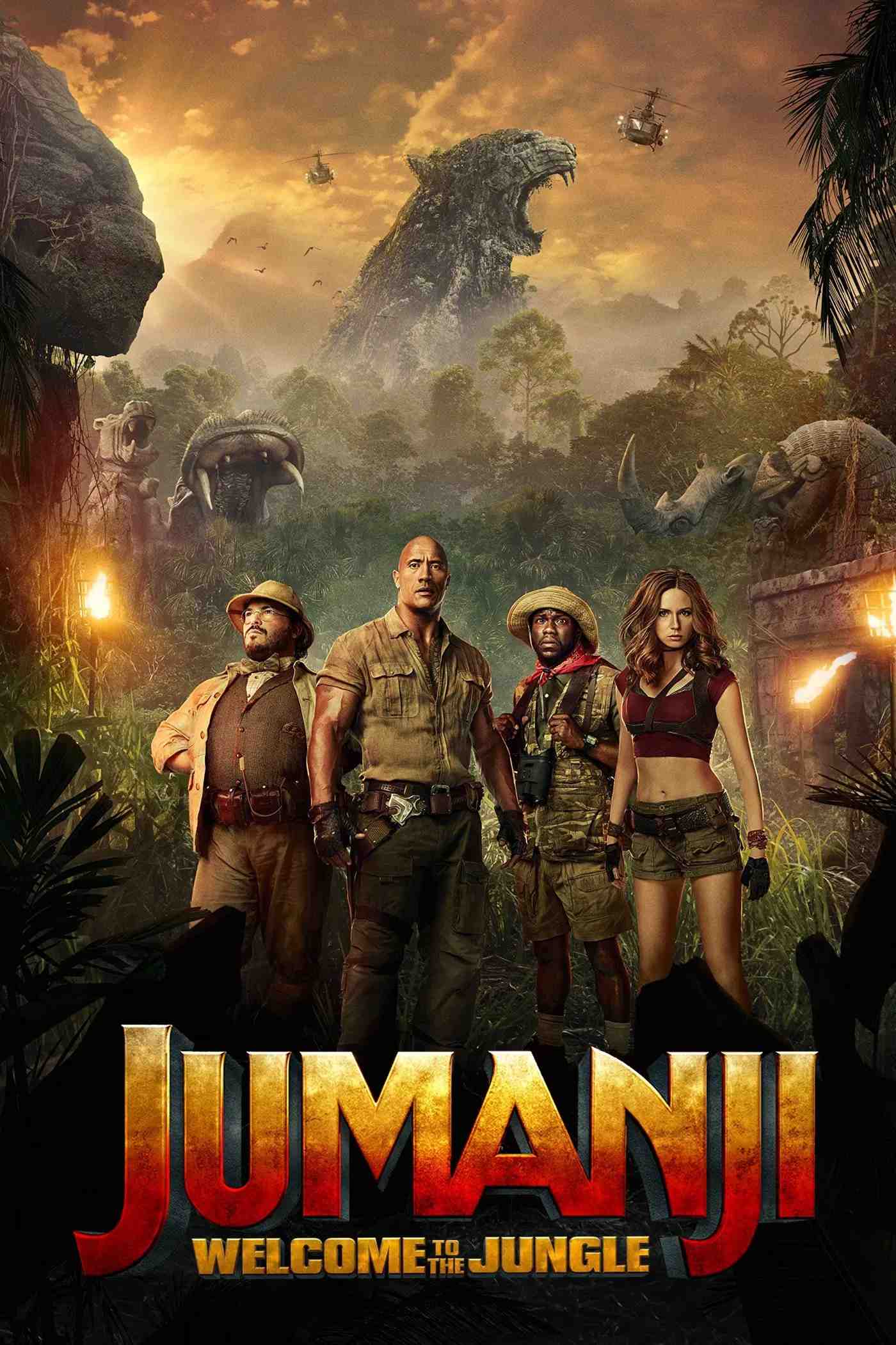 Poster chính thức của phim Phim Phiêu Lưu, Phim Hài "Jumanji: Trò Chơi Kỳ Ảo" (Jumanji: Welcome to the Jungle - 2017), với sự tham gia của diễn viên Dwayne Johnson và Kevin Hart.