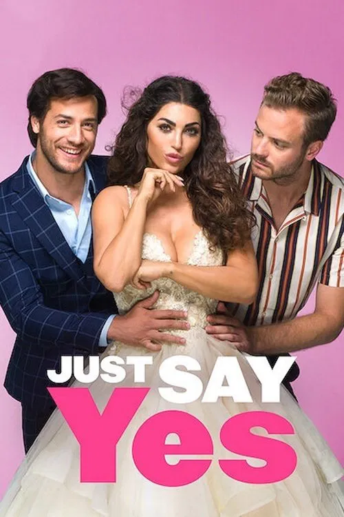 Poster chính thức của phim Phim Hài, Phim Tình Cảm "Just Say Yes" (Just Say Yes - 2021), với sự tham gia của diễn viên Yolanthe Cabau và Huub Smit.