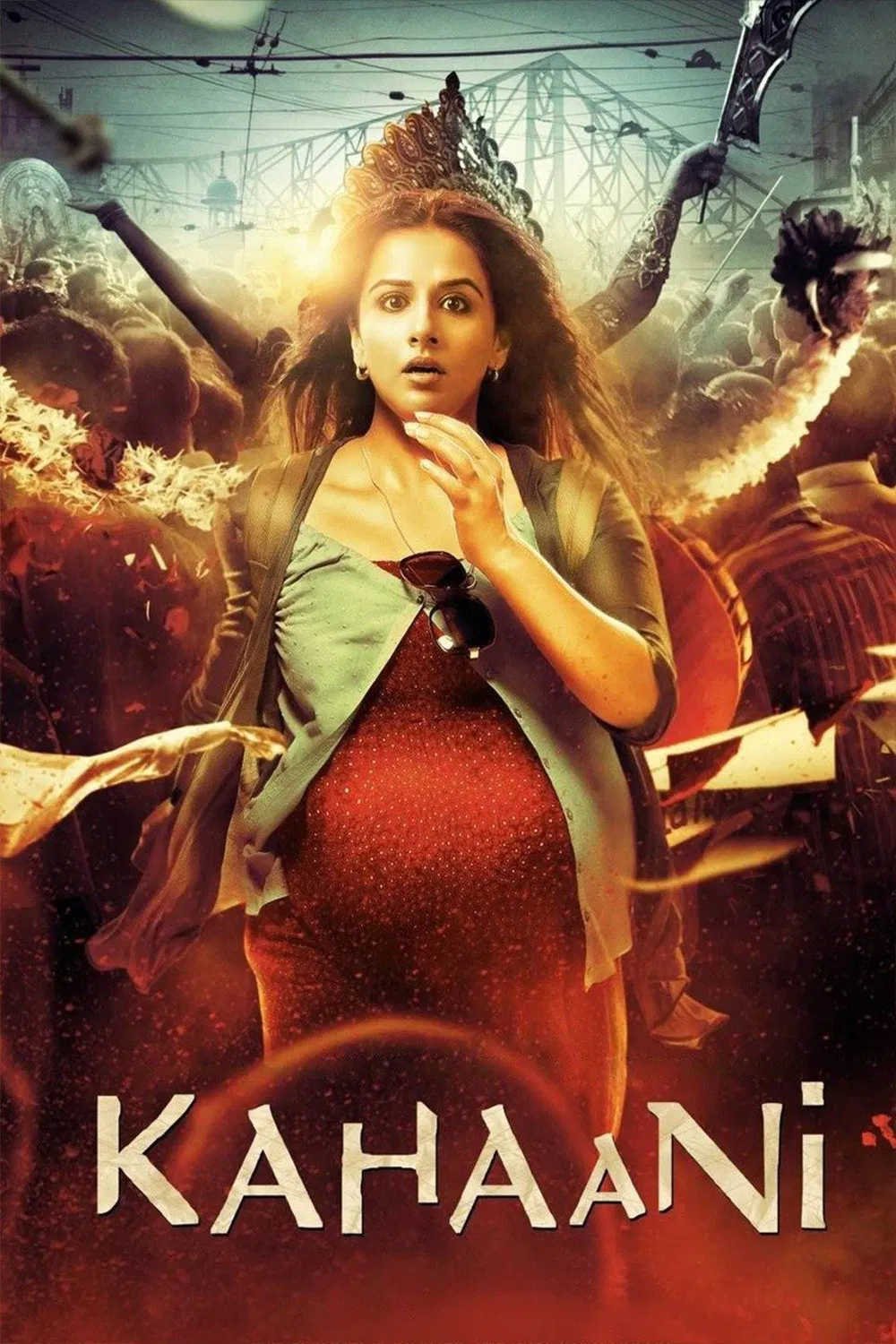 Poster chính thức của phim Phim Bí Ẩn, Phim Giật Gân "Kahaani" (Kahaani - 2012), với sự tham gia của diễn viên Vidya Balan và Parambrata Chatterjee.