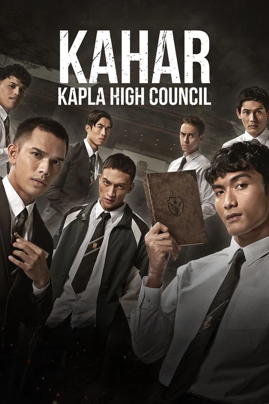 Poster chính thức của phim Phim Hành Động, Phim Hình Sự "Kahar: Hội Đồng Trung Học Kapla" (Kahar: Kapla High Council - 2024), với sự tham gia của diễn viên Amir Ahnaf và Aedy Ashraf.